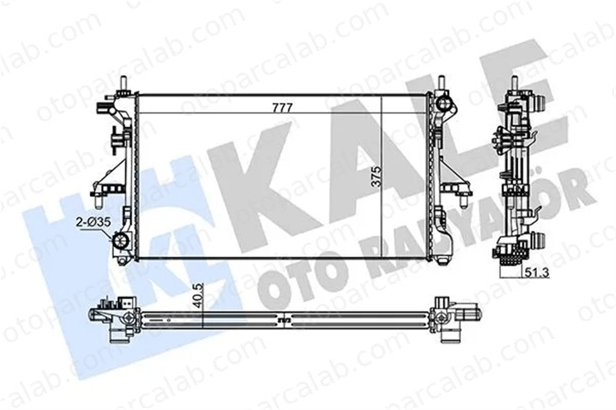 ORIS BAU504 Su Radyatörü ORİS BAU504 CITROËN JUMPER Panelvan/Van JUMPER Platform şasi 16400 28560