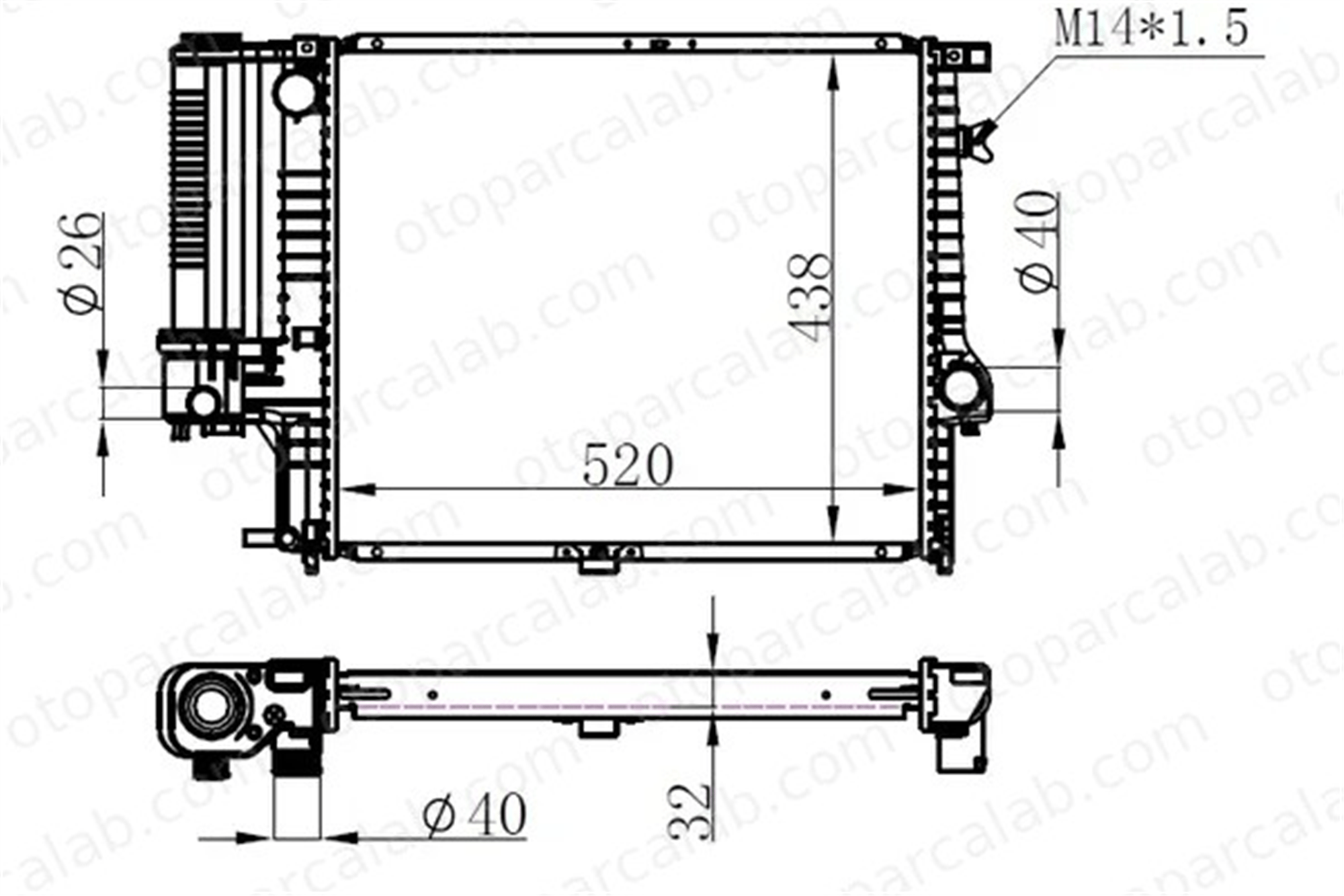 ORIS BBM107032 Su Radyatörü ORİS BBM107032 OPEL ASTRA G Station wagon ASTRA G Sedan 1300257 1300189