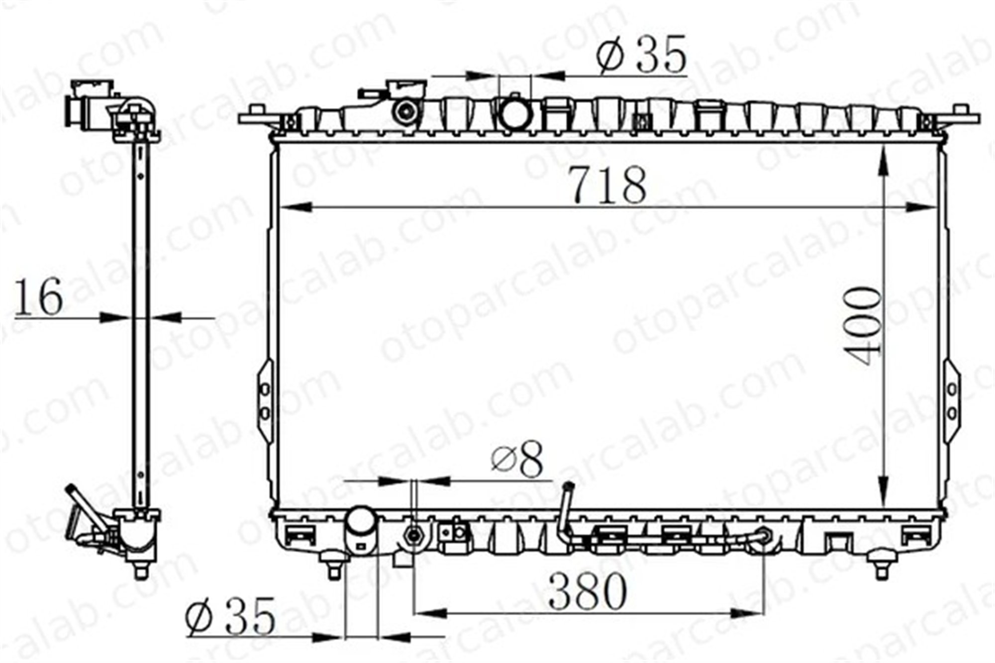ORIS BHY008016 Su Radyatörü ORİS BHY008016 HYUNDAI SONATA IV XG 2531038050 2531038055