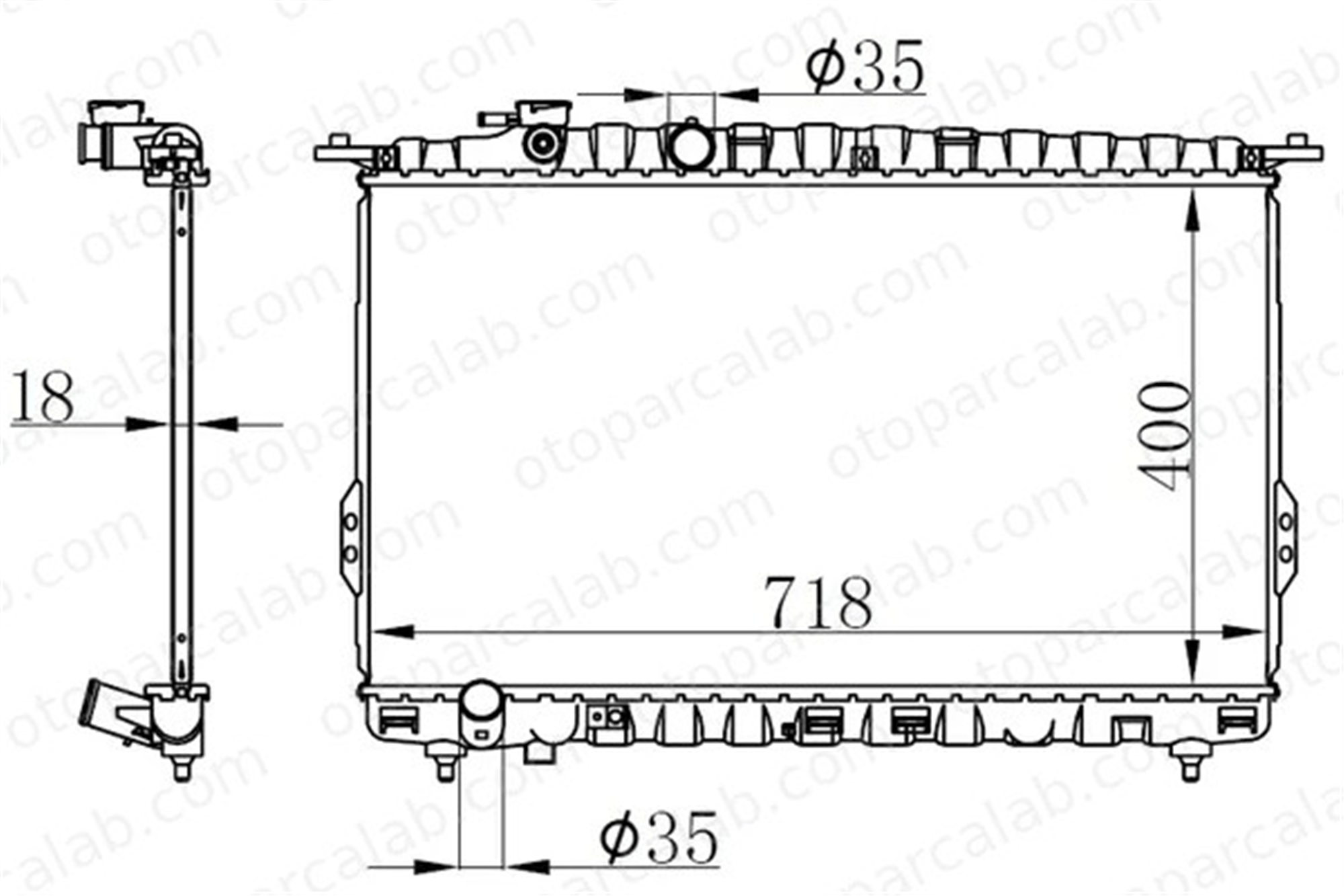 ORIS BHY009018 Su Radyatörü ORİS BHY009018 HYUNDAI SONATA IV XG 2531038001 2531038005