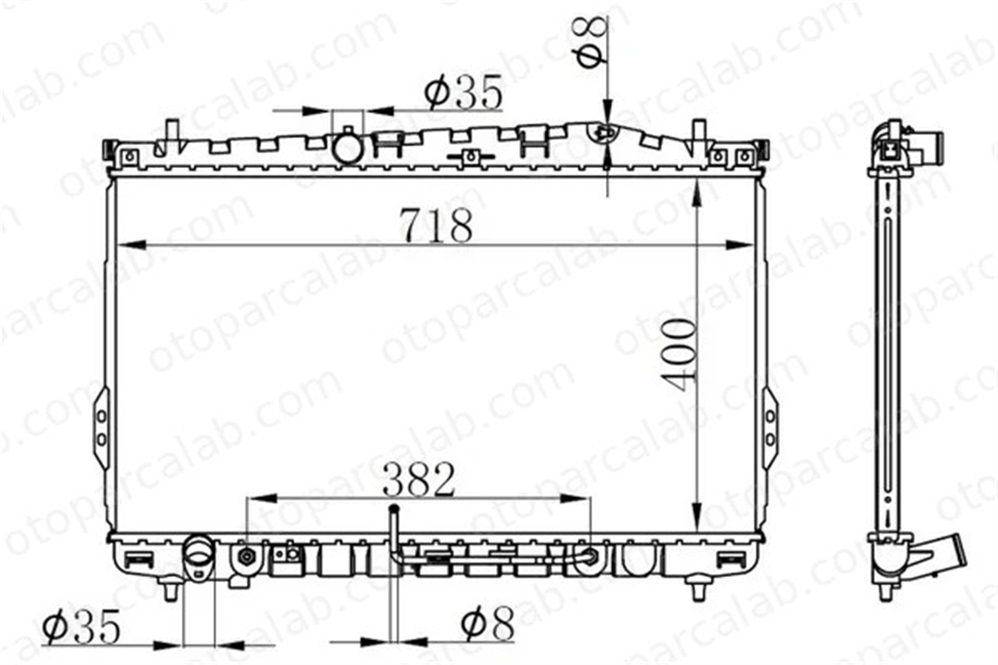 ORIS BHY020026 Su Radyatörü ORİS BHY020026 HYUNDAI TRAJET TRAJET Kasa/büyük limuzin 253103A200 253103A201