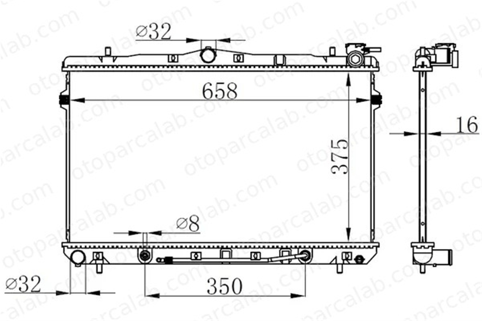 ORIS BHY027016 Su Radyatörü ORİS BHY027016 HYUNDAI LANTRA II Station wagon LANTRA II 2531029700 2531029750