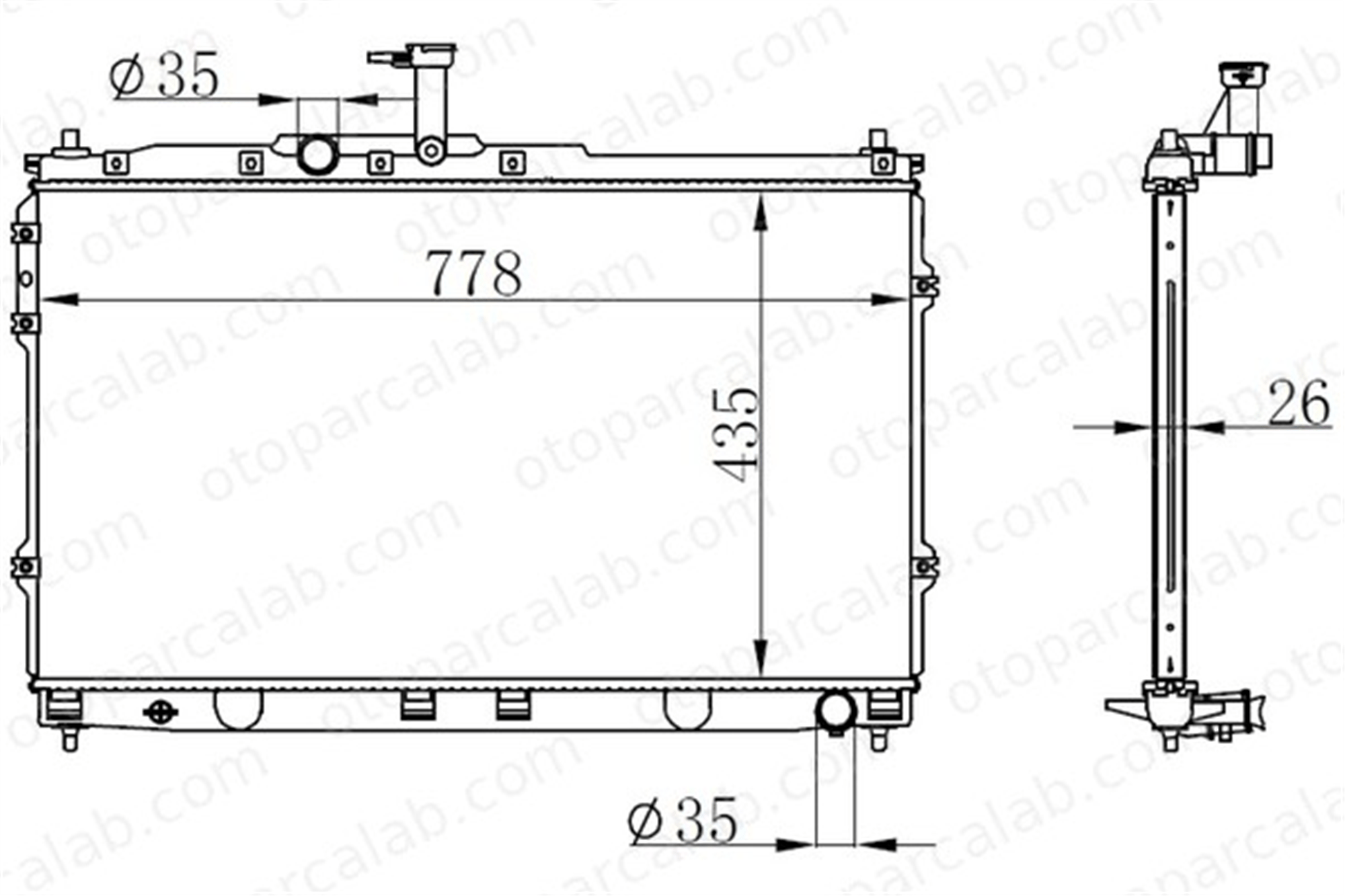 ORIS BHY095026 Su Radyatörü ORİS BHY095026 HYUNDAI H-1 Cargo H-1 Travel 253104H100 253104H000
