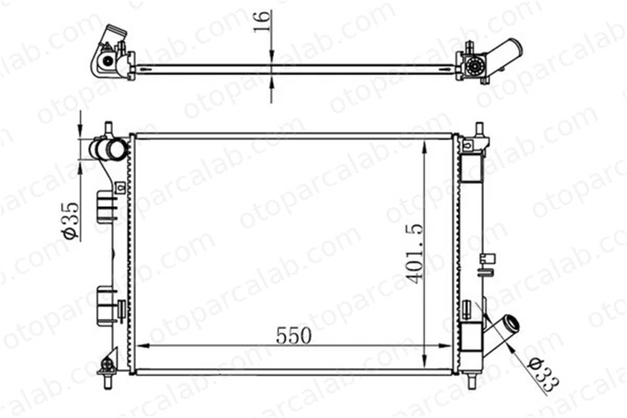 ORIS BHY119016 Su Radyatörü ORİS BHY119016 HYUNDAI i30 i30 Station wagon 253103X011 253103X000