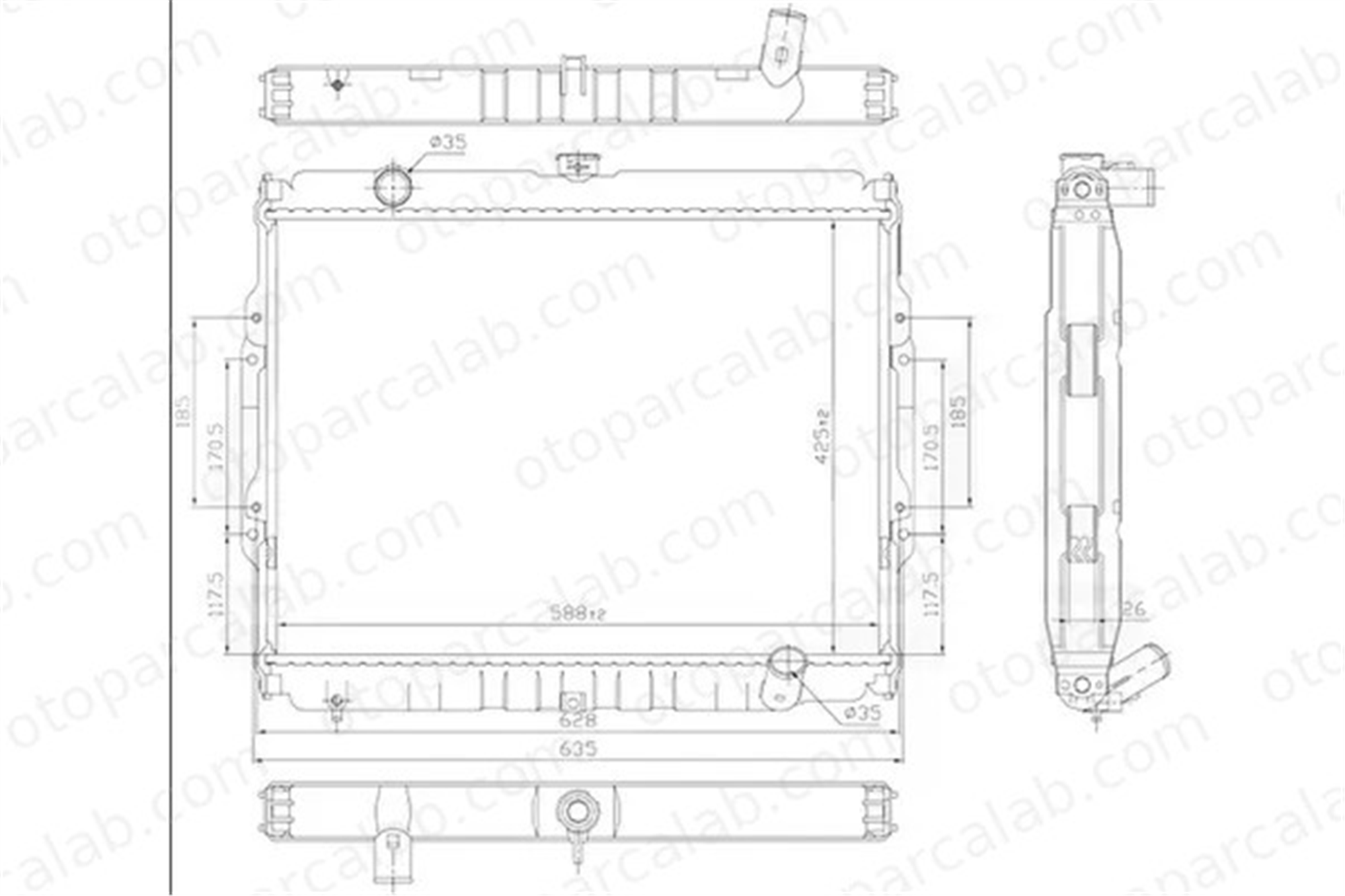 ORIS BHY905026 Su Radyatörü ORİS BHY905026 HYUNDAI GALLOPER II GALLOPER I HR172106 HR171401