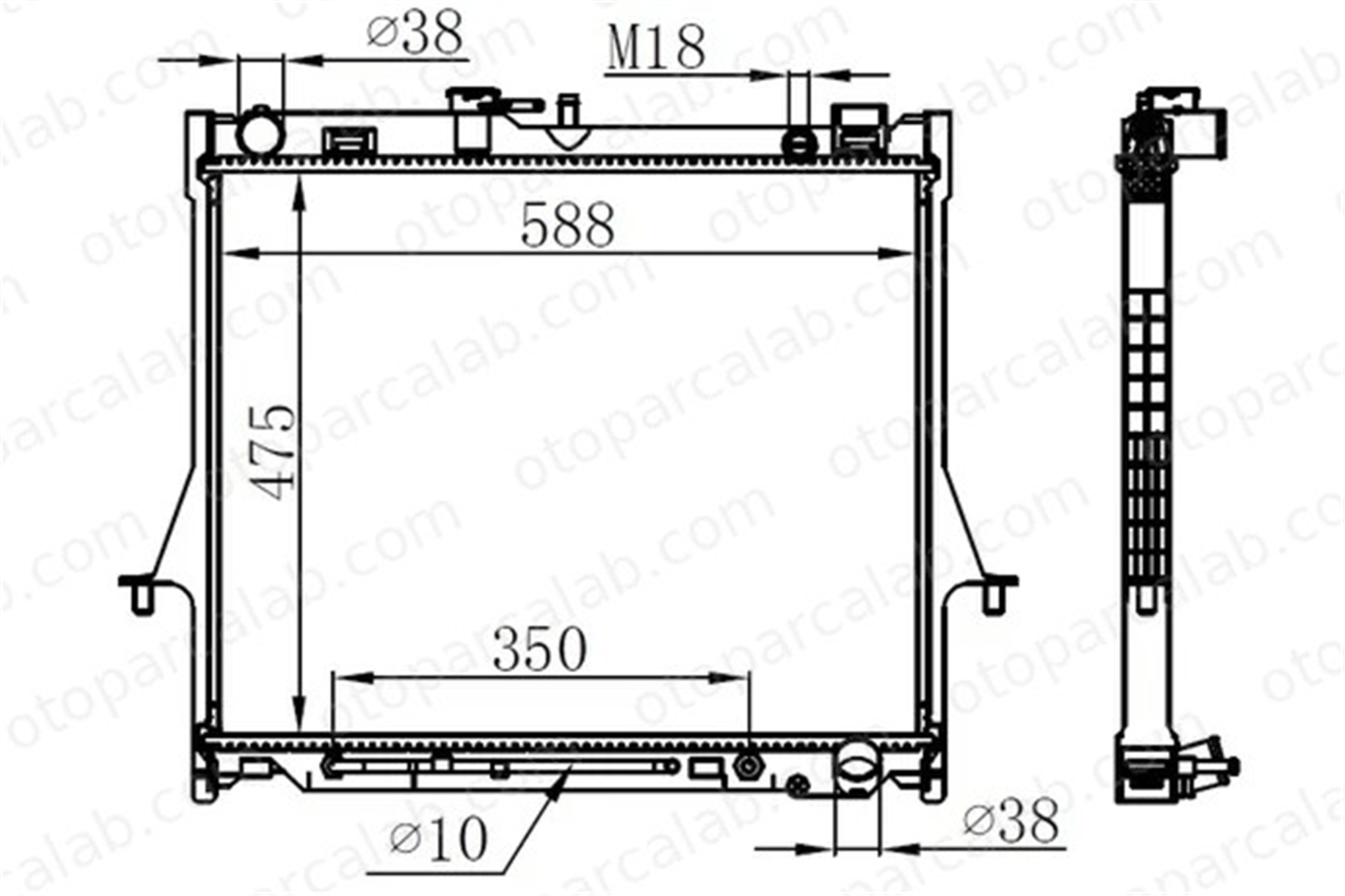 ORIS BIS007026 Su Radyatörü ORİS BIS007026 VW TRANSPORTER T5 Minibüs/Otobüs TRANSPORTER T5 Panelvan/Van 7E0121253A