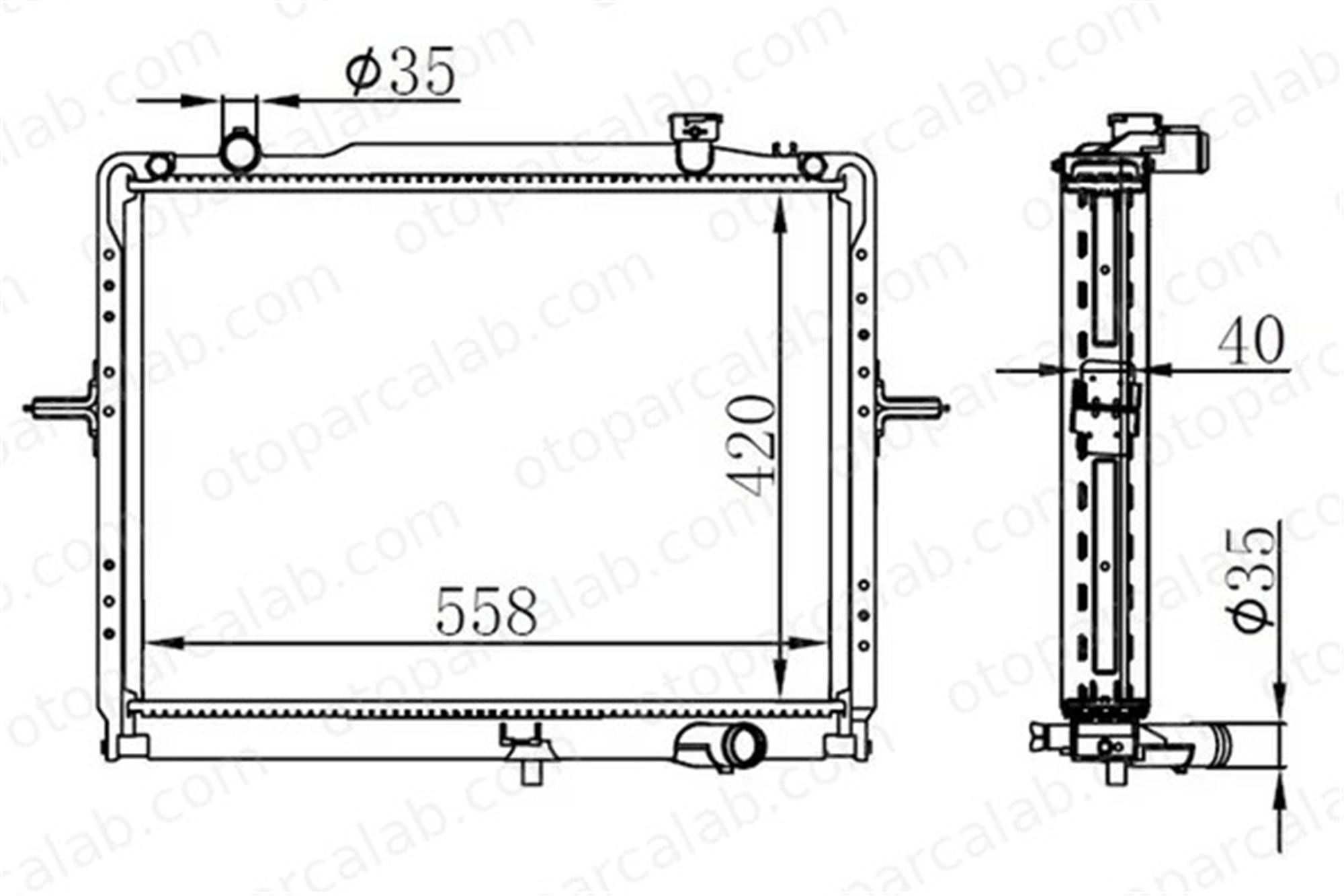 ORIS BKI088040 Su Radyatörü ORİS BKI088040 PEUGEOT 504 504 Break 17700 80JB0
