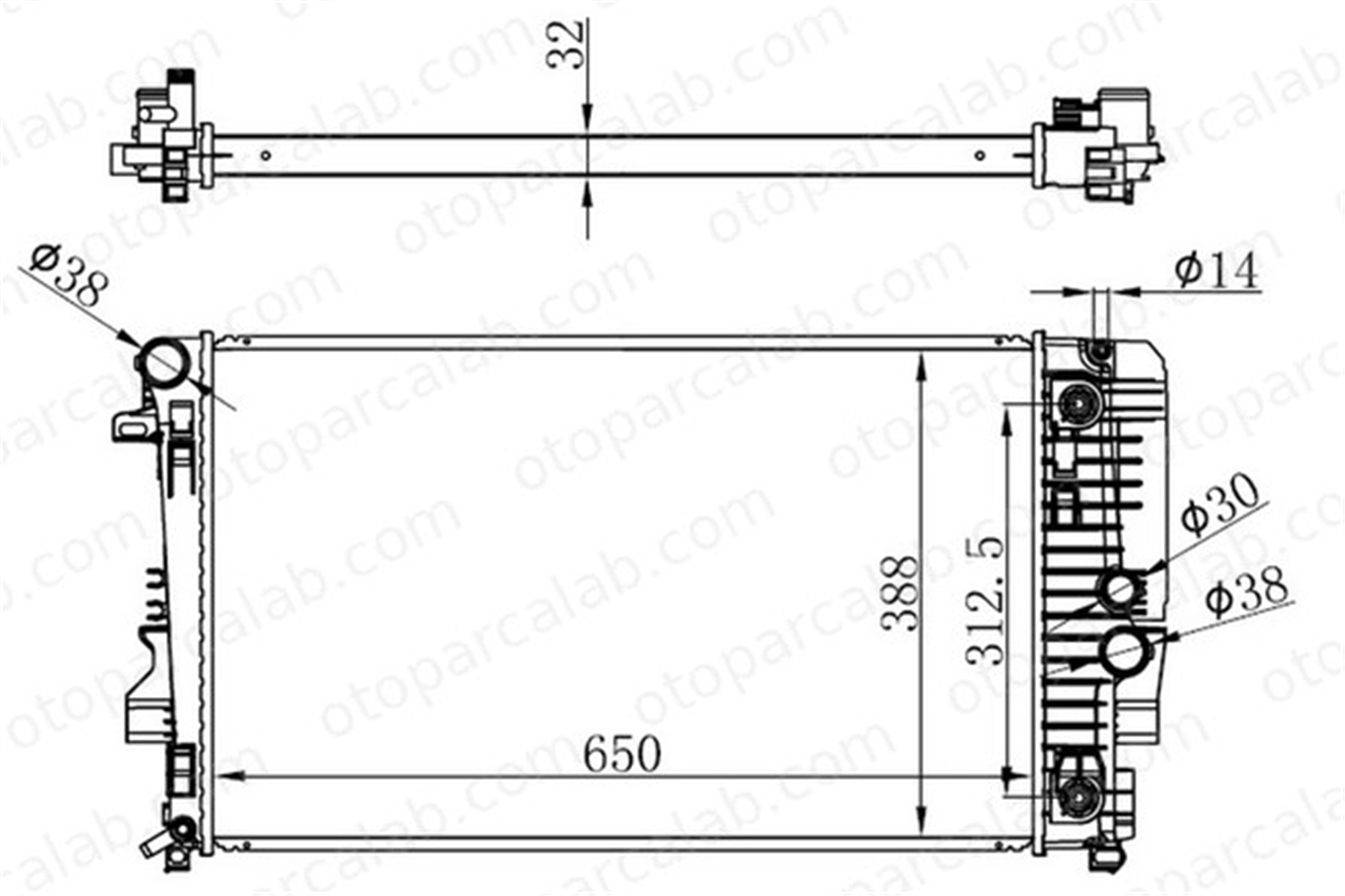 ORIS BME143032 Su Radyatörü ORİS BME143032 MERCEDES-BENZ VITO Minibüs/Otobüs VITO / MIXTO Panelvan/Van A6395011201 6395010701