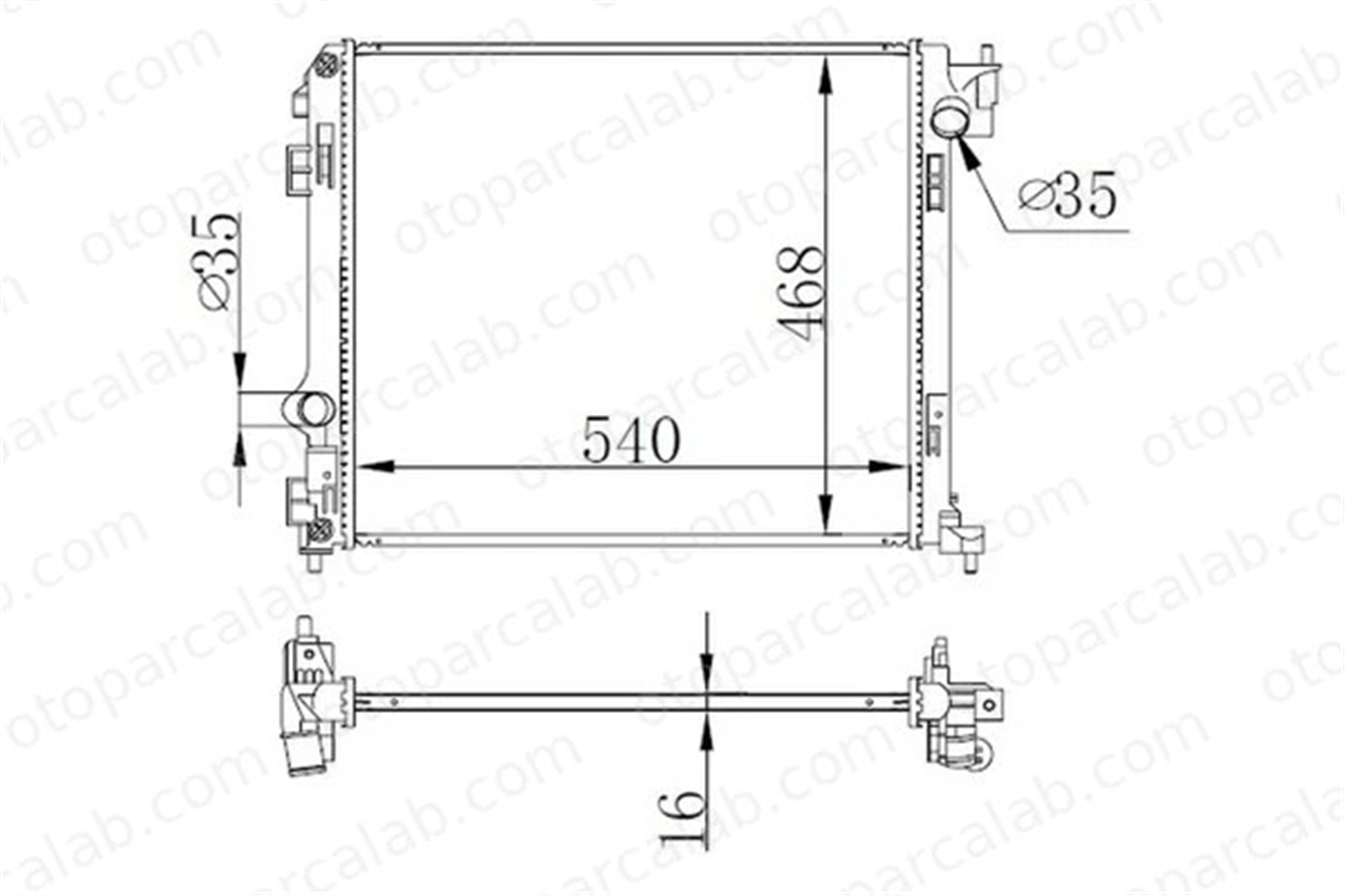 ORIS BNI395016 Su Radyatörü ORİS BNI395016 FIAT UNO DUNA 7556135 7628968