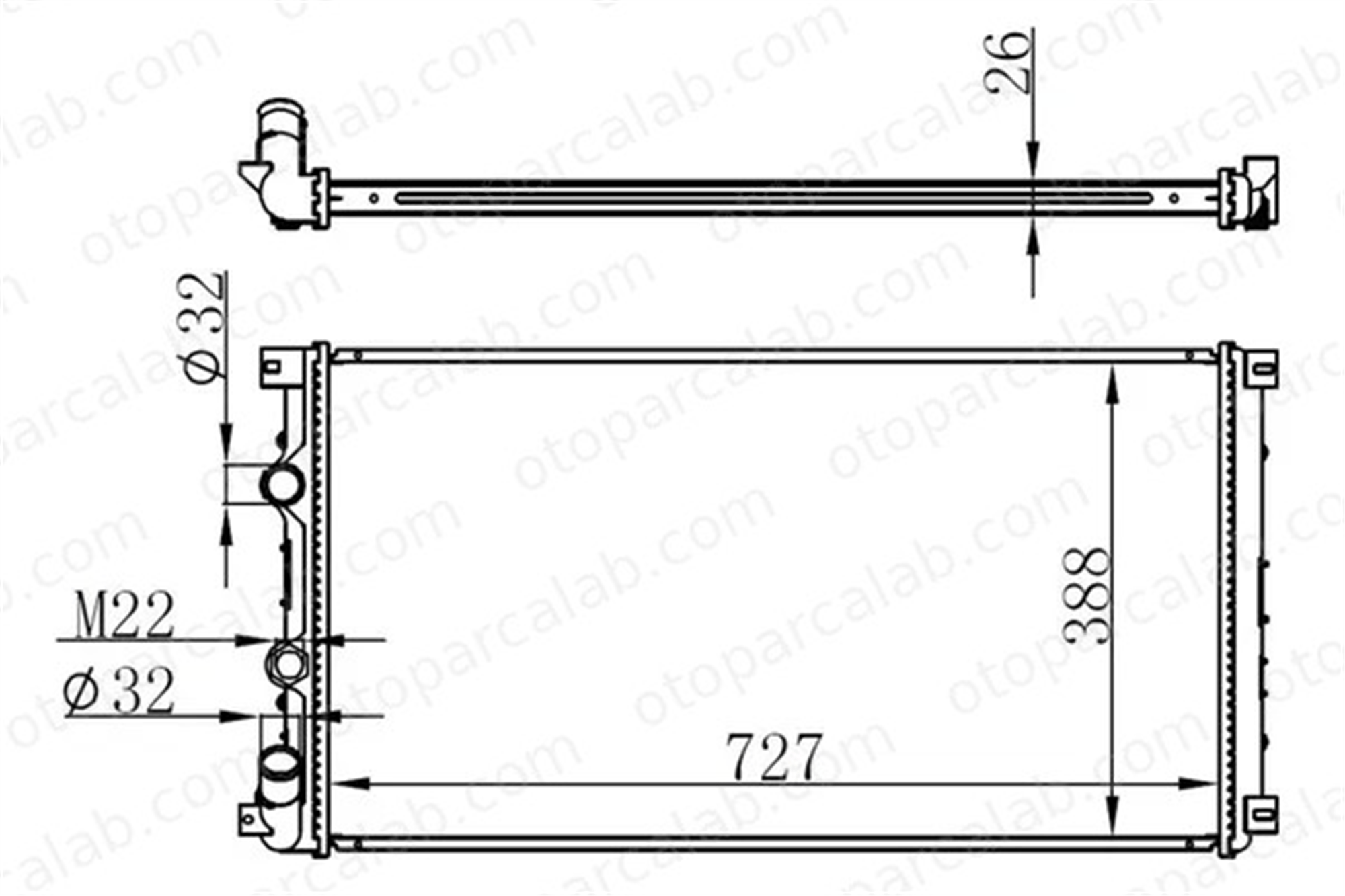 ORIS BOP162026 Su Radyatörü ORİS BOP162026 OPEL MOVANO A Panelvan/Van RENAULT MASTER II Minibüs/Otobüs 4403216 2140000QAJ