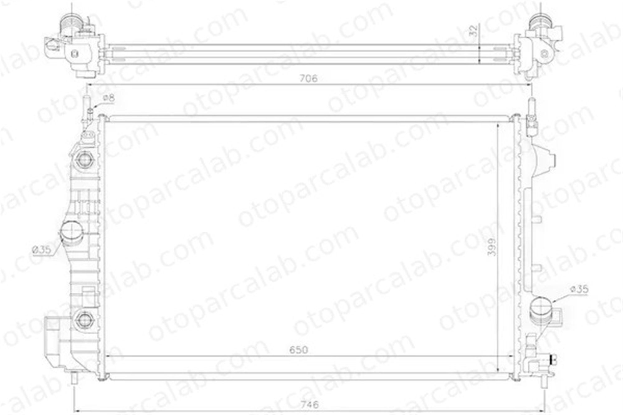 ORIS BOP907032 Su Radyatörü ORİS BOP907032 RENAULT MEGANE IV Hatchback TALISMAN 214102235R 214108607R