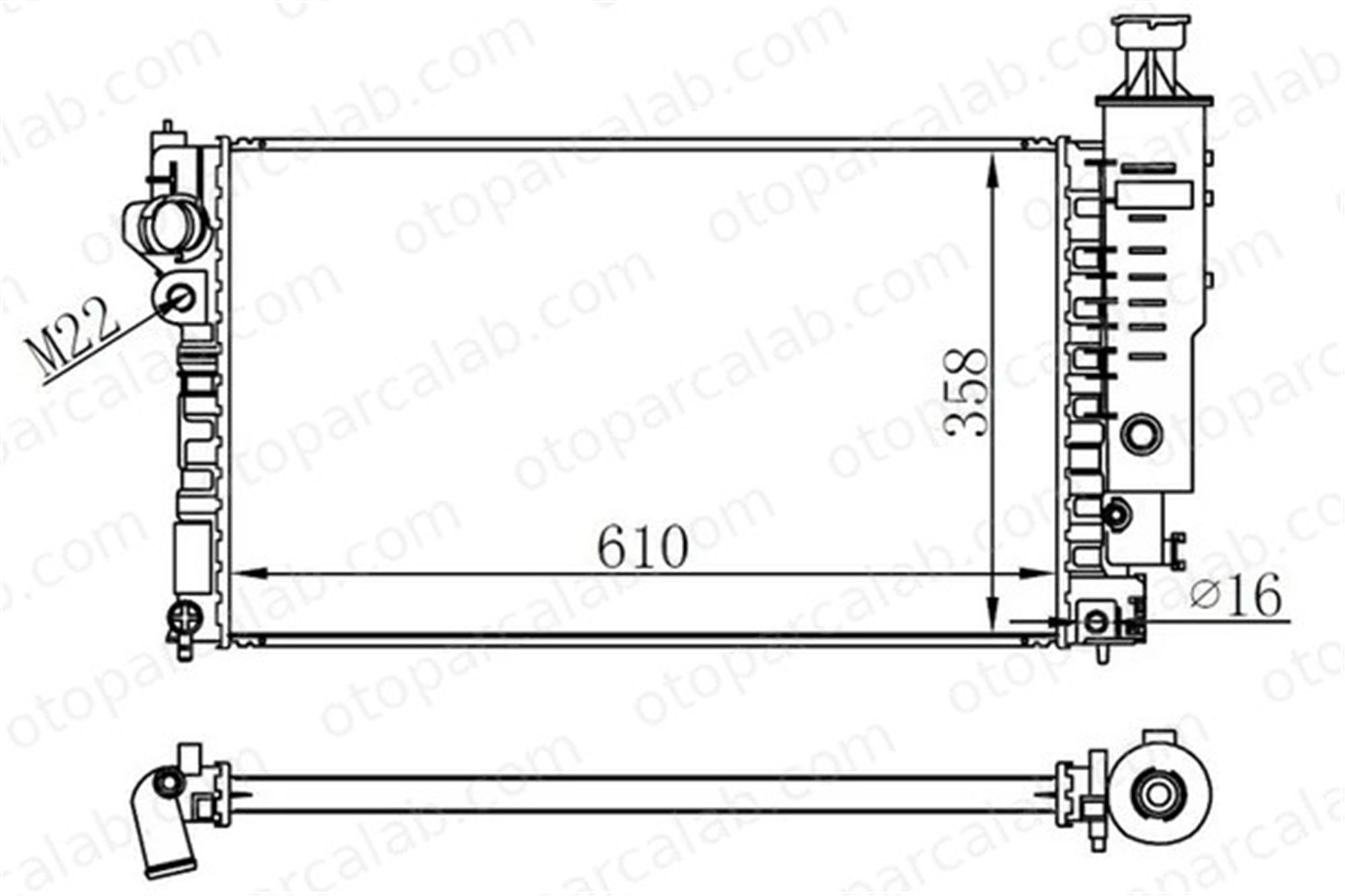 ORIS BPE013022 Su Radyatörü ORİS BPE013022 PEUGEOT 405 II 405 II Break 1301G8 1301H5