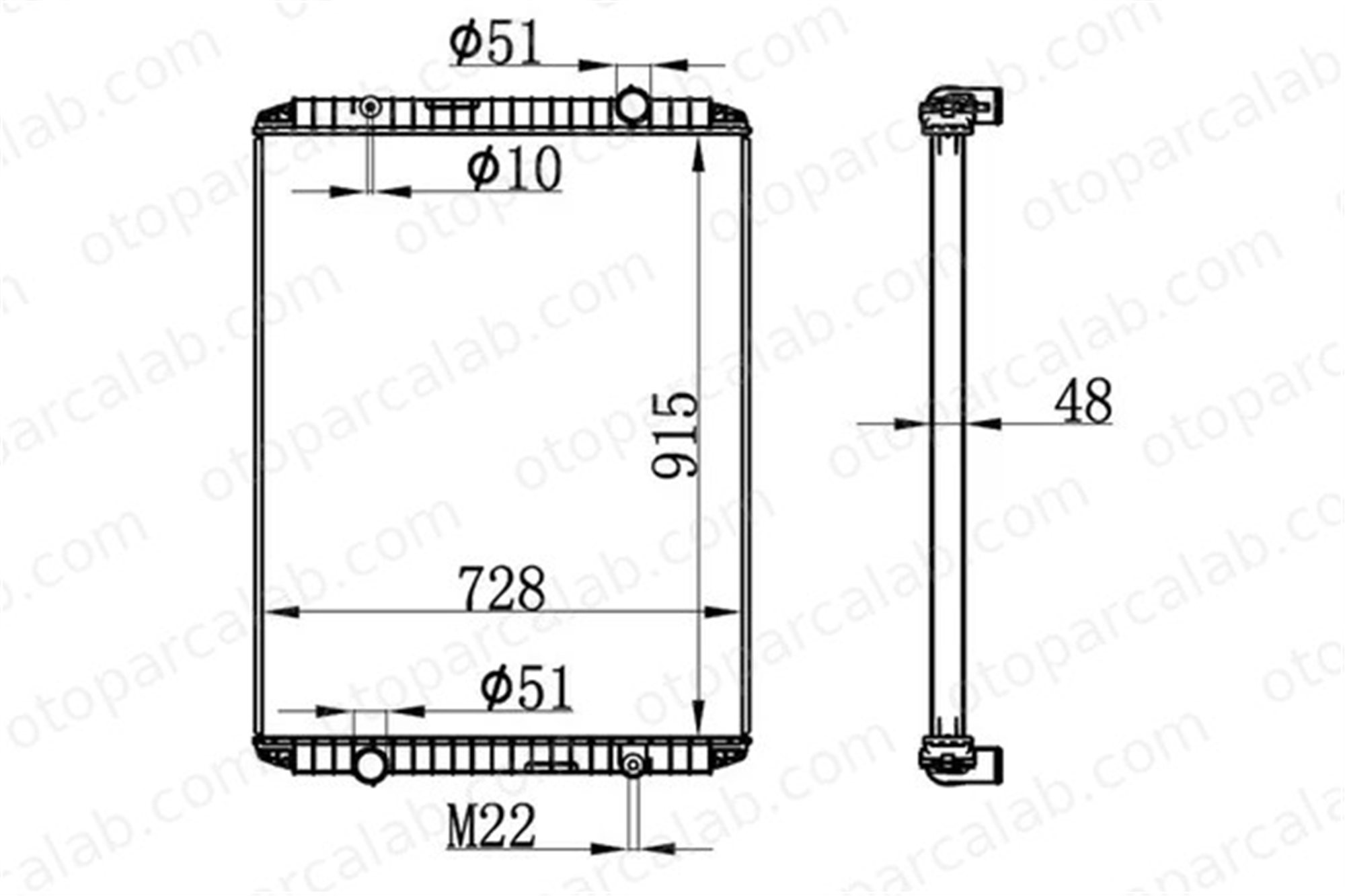 ORIS BRN022Y48 Su Radyatörü ORİS BRN022Y48 MITSUBISHI L200 / TRITON FIAT FULLBACK Pick-up 1350A807 6000605263