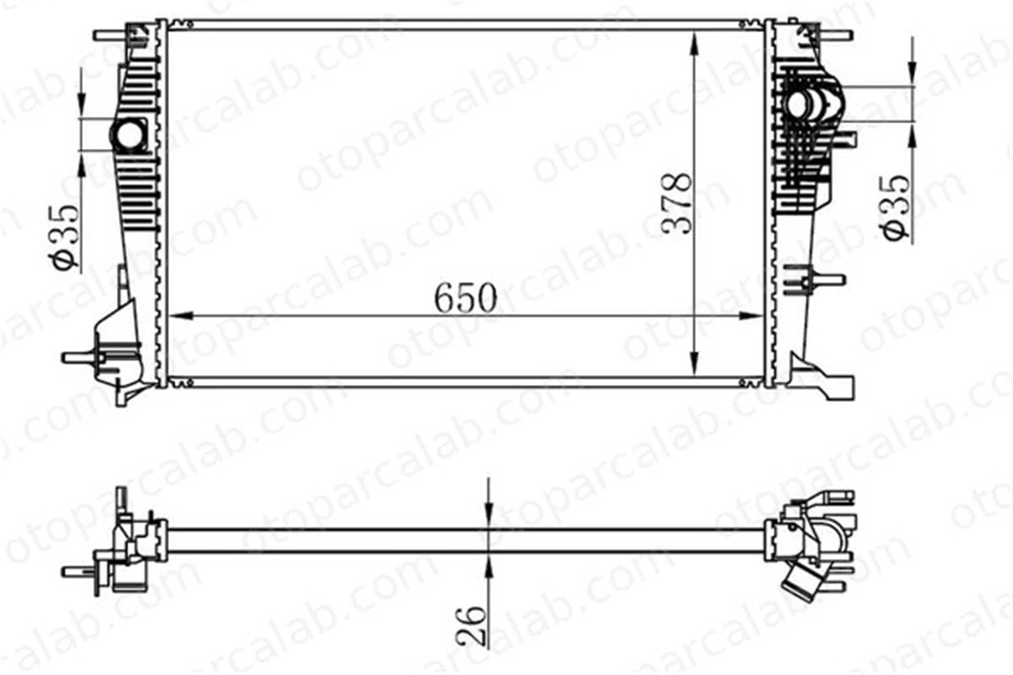 ORIS BRN065026 Su Radyatörü ORİS BRN065026 PEUGEOT 504 504 Break 17700 71L10
