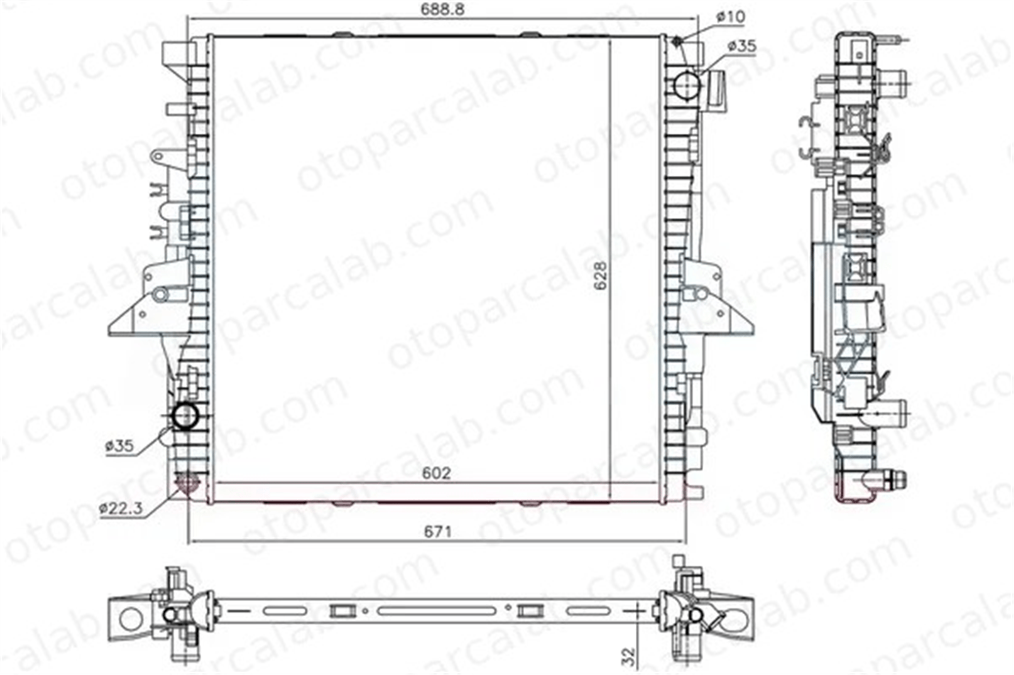 ORIS BRO901036 Su Radyatörü ORİS BRO901036 RENAULT KANGOO Express CLIO II 7700838134 7701352896