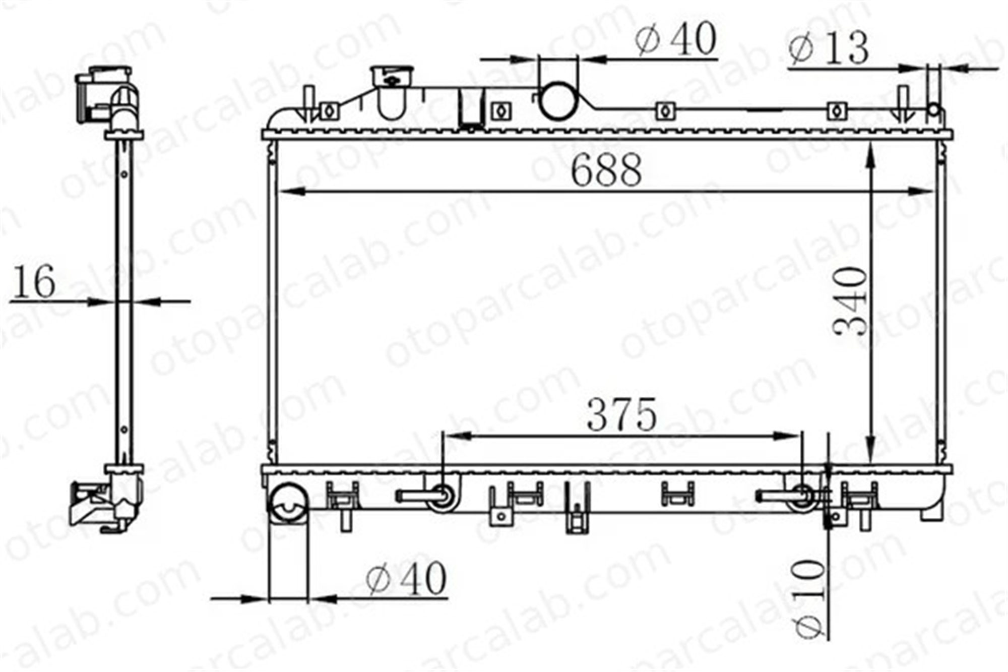 ORIS BSU027016 Su Radyatörü ORİS BSU027016 PEUGEOT 5008 II 508 II 1637131880 1671896780