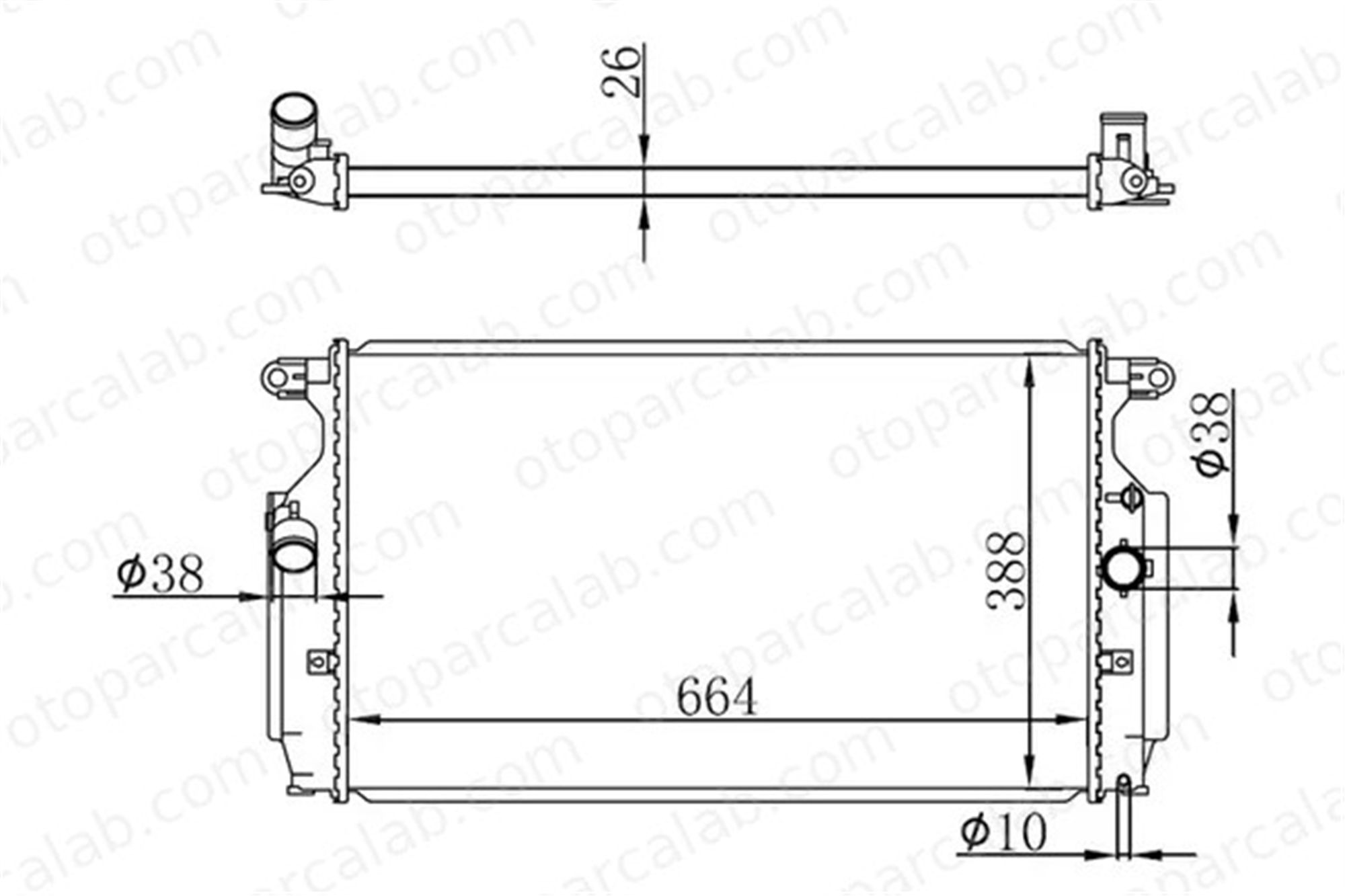 ORIS BTO631026 Su Radyatörü ORİS BTO631026 TOYOTA AVENSIS Sedan AVENSIS Station wagon 164000R030 164000R061