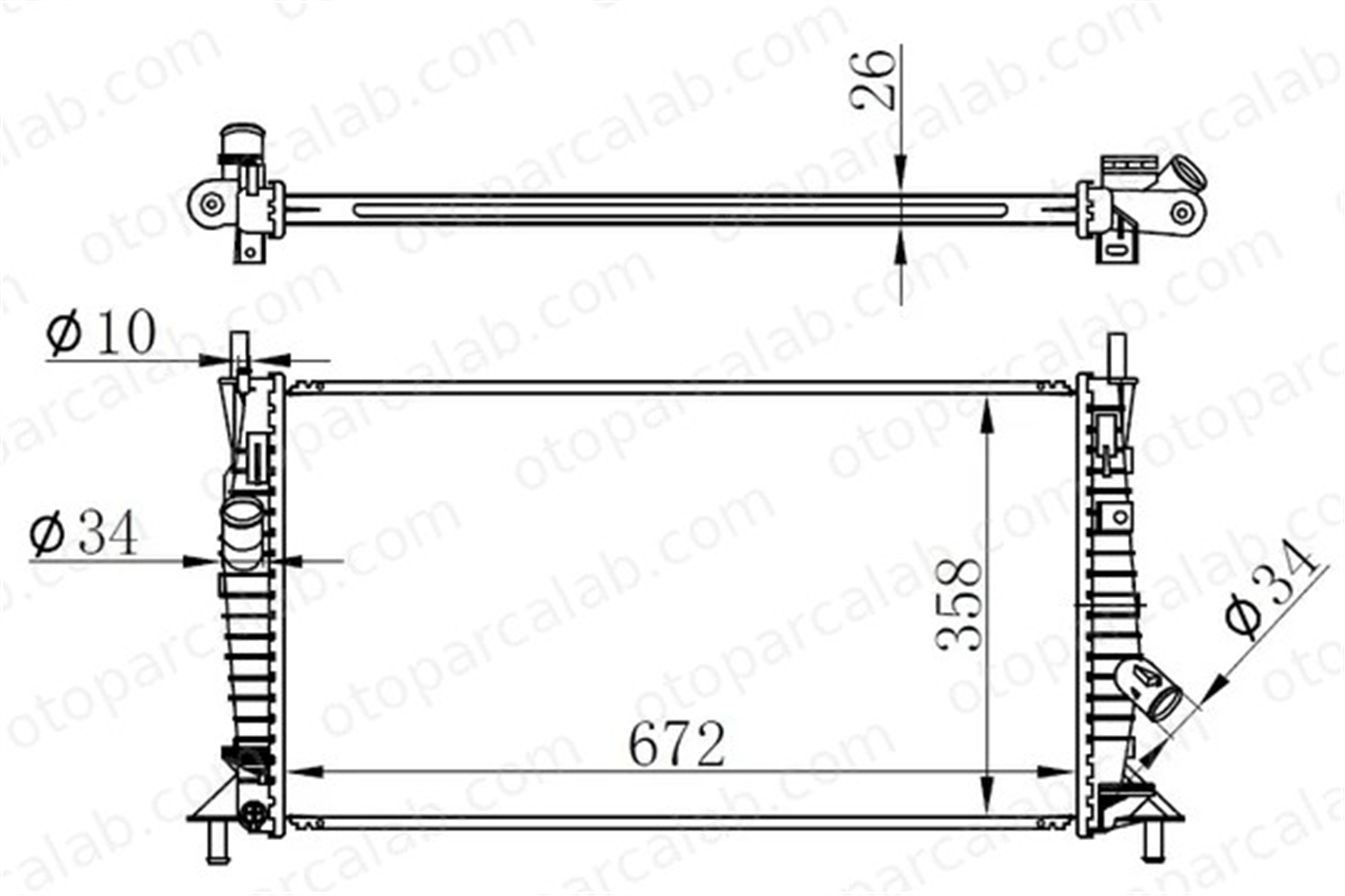 ORIS BVO020026 Su Radyatörü ORİS BVO020026 FORD FOCUS II C-MAX 1230987 1323756