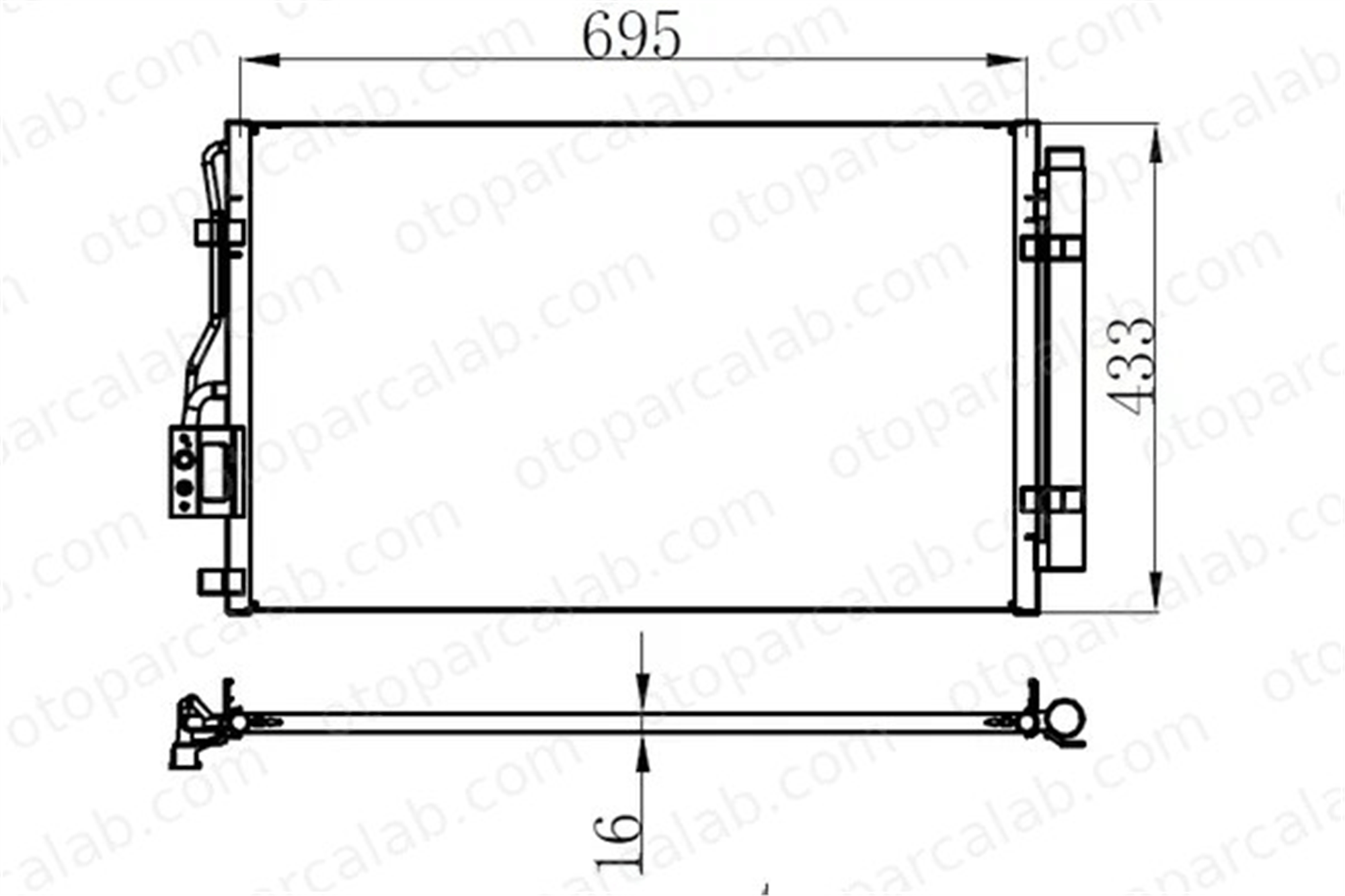 ORIS CHY015016 Klima Radyatörü ORİS CHY015016 HYUNDAI SANTA FÉ II 976062B700 976062B750