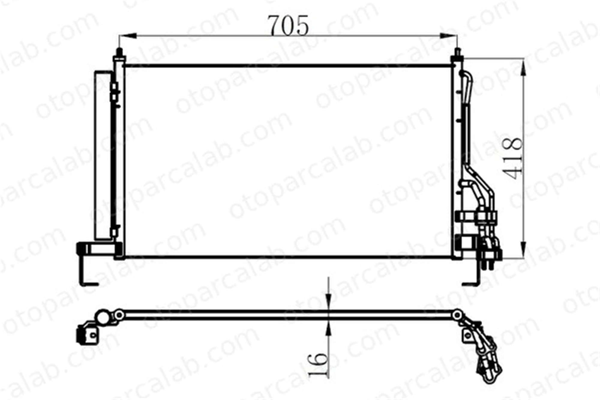 ORIS CHY868016 Klima Radyatörü ORİS CHY868016 HYUNDAI H-1 Cargo H-1 Travel 976064H000