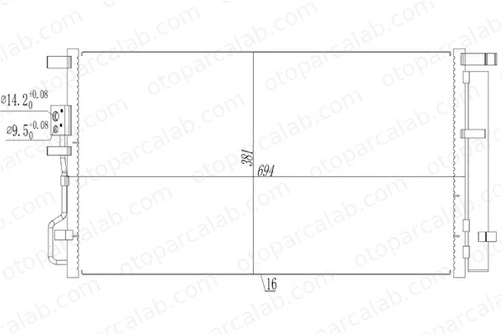 ORIS CHY939016 Klima Radyatörü ORİS CHY939016 HYUNDAI TUCSON KIA SPORTAGE IV 97606F8500 97606D7500
