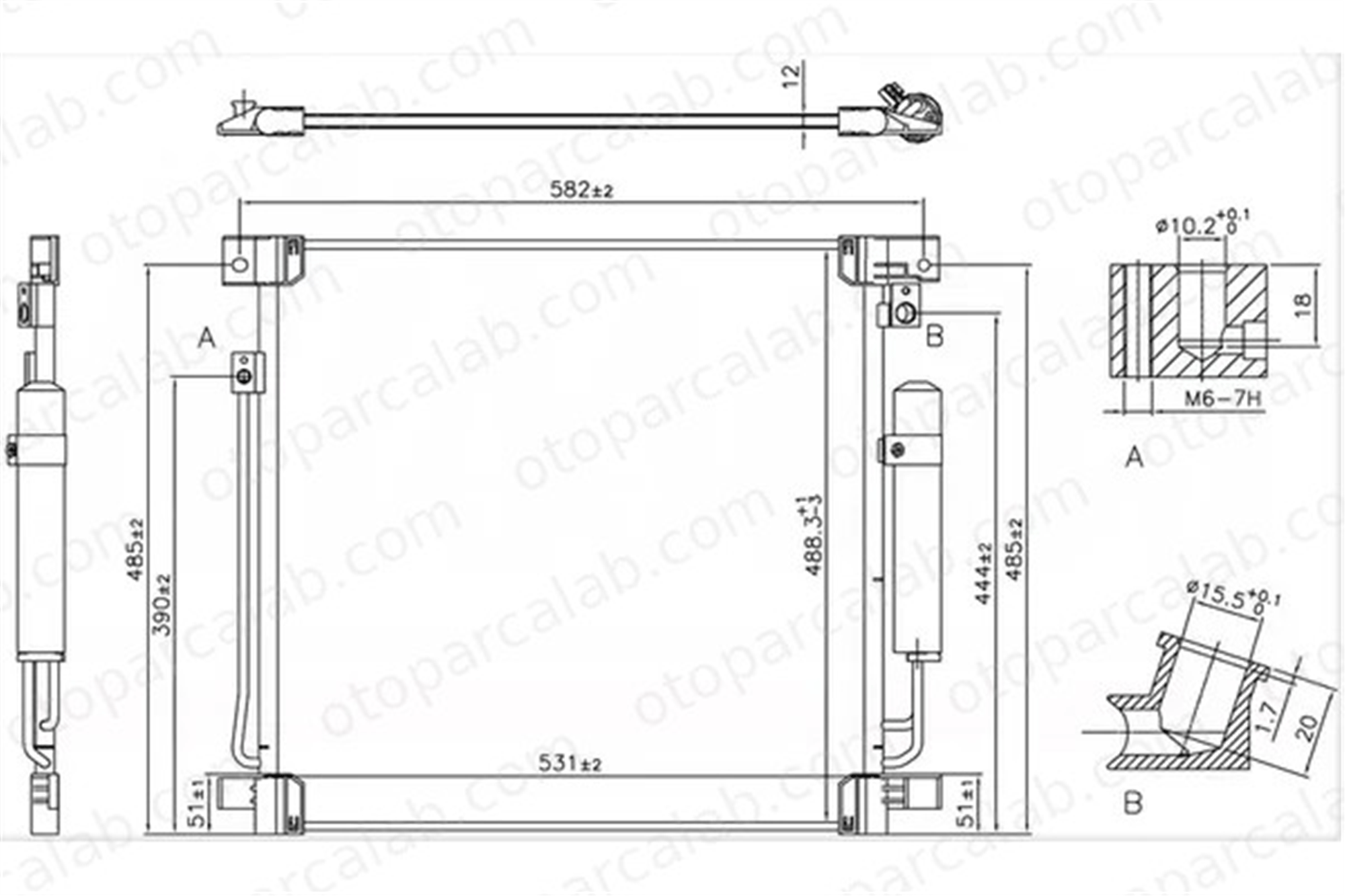 ORIS CMI890000 Klima Radyatörü ORİS CMI890000 MITSUBISHI L200 / TRITON FIAT FULLBACK Pick-up 7812A292 6000607000