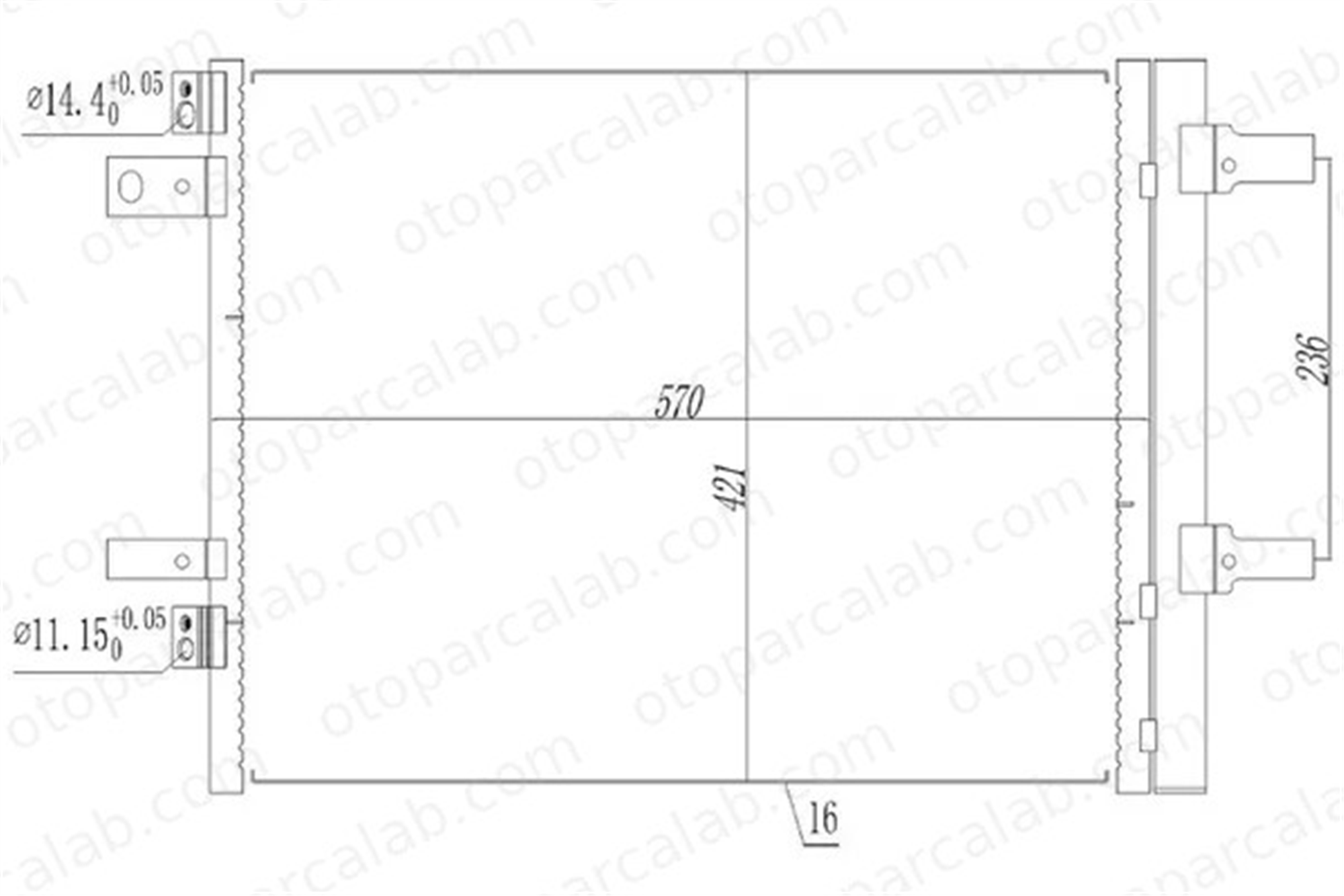 ORIS CPE912016 Klima Radyatörü ORİS CPE912016 PEUGEOT 308 II 308 SW II 9677145480 9817334080