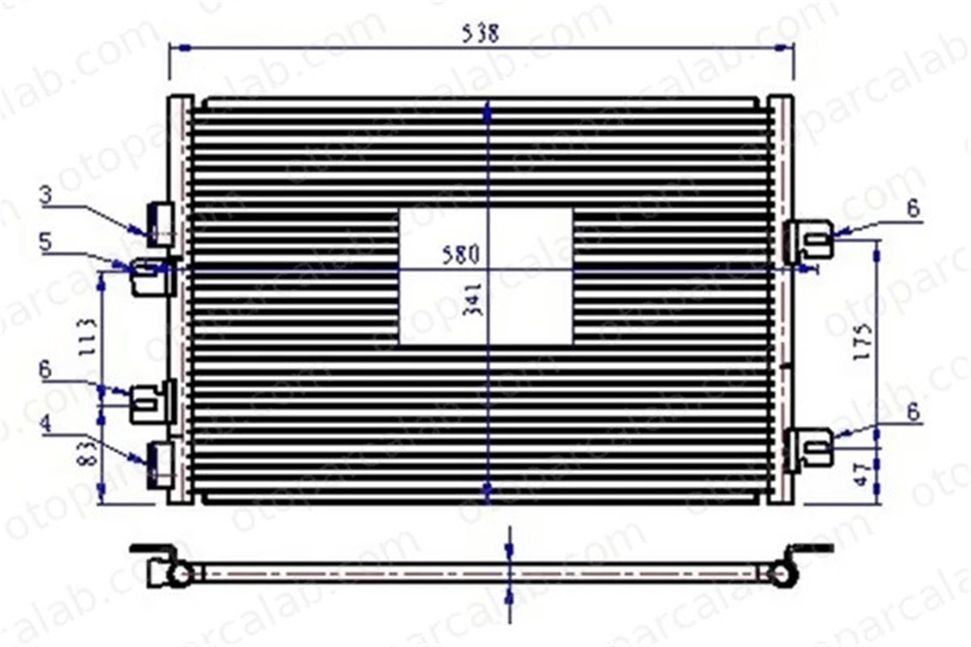 ORIS CRN650016 Klima Radyatörü ORİS CRN650016 RENAULT KANGOO Express NISSAN KUBISTAR Panelvan/Van 6001548129 8200137650
