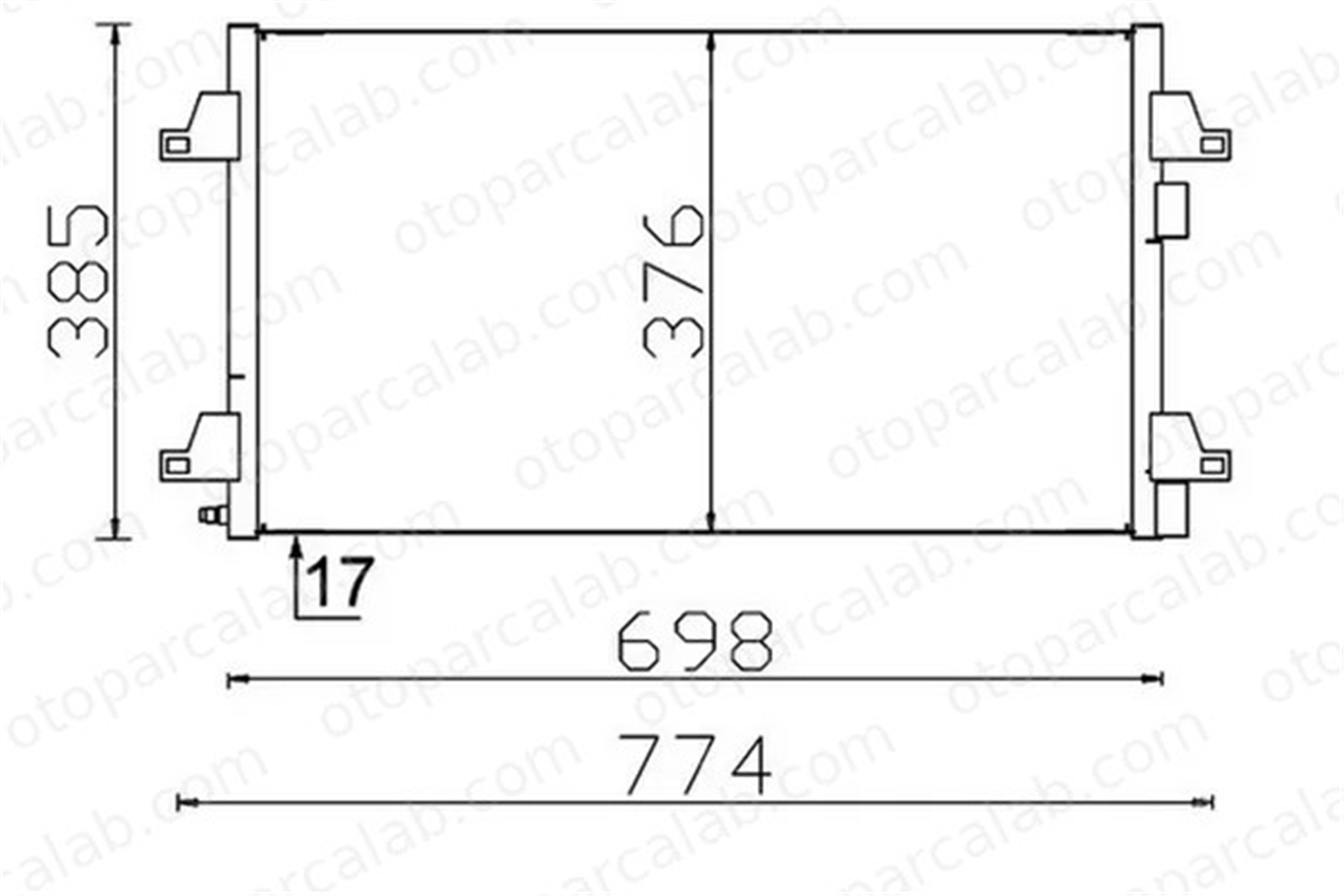 ORIS CRN763016 Klima Radyatörü ORİS CRN763016 RENAULT LAGUNA II Grandtour LAGUNA II 8200008763 8200152728
