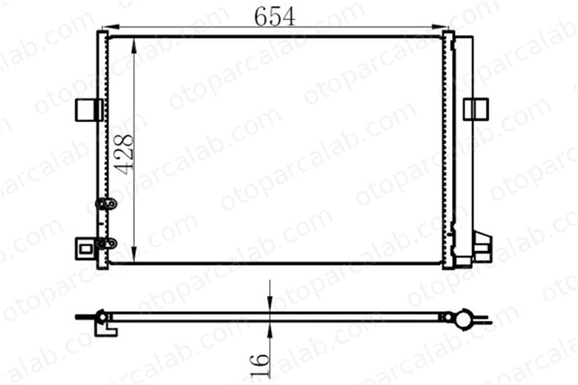 ORIS CVW783016 Klima Radyatörü ORİS CVW783016 VW AMAROK AMAROK Platform şasi 2H0820411A 2H0820411D