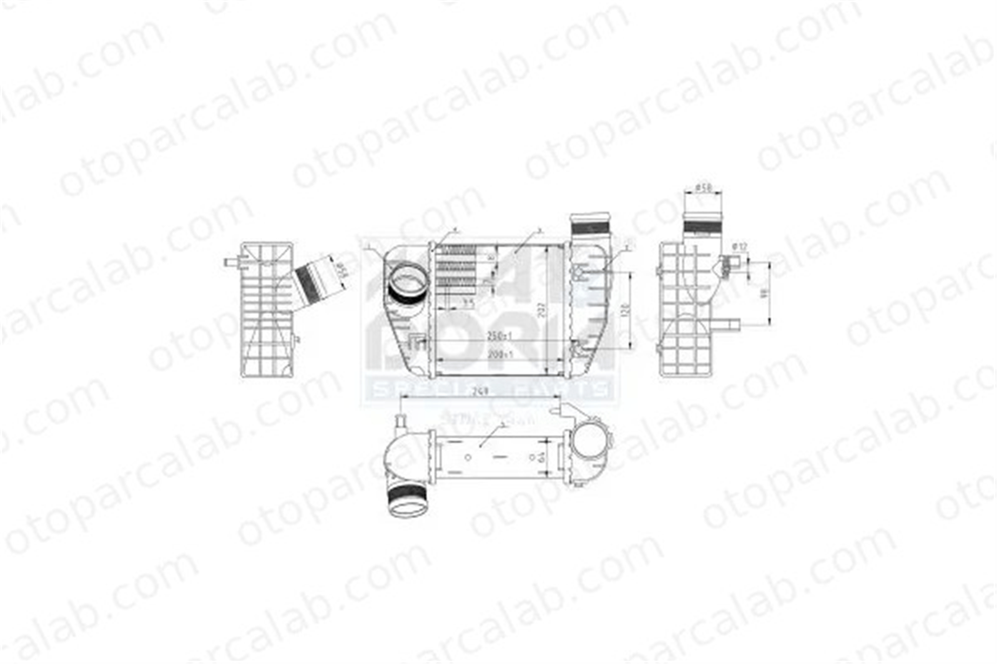 ORIS IAU001062 Turbo Radyatörü ORİS IAU001062 AUDI A6 C6 A6 C6 Avant 4F0145805M 4F0145805S