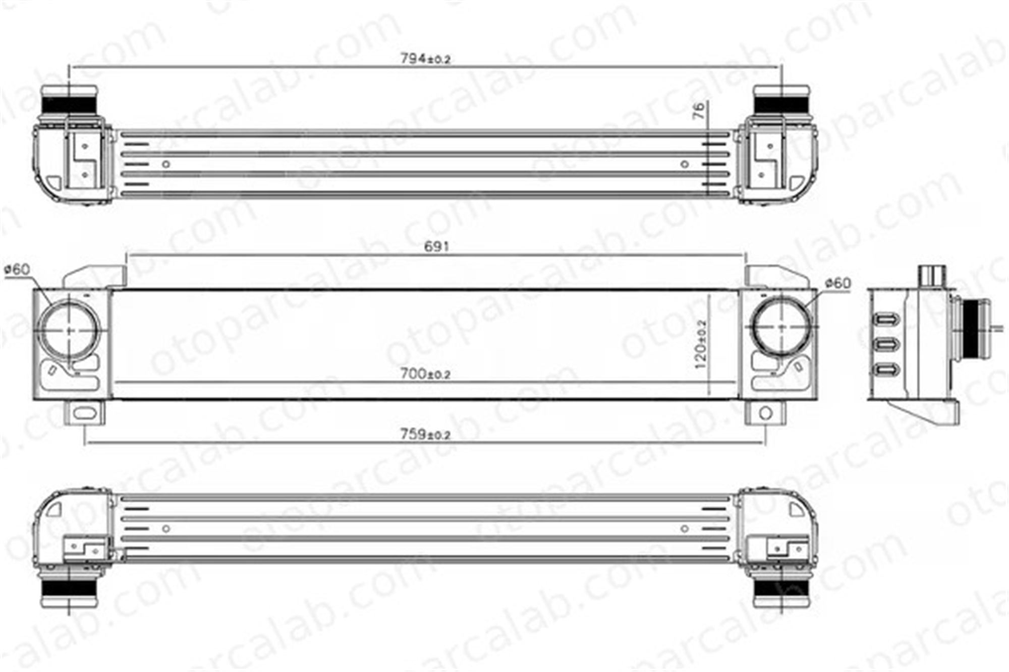 ORIS IPE507076 Turbo Radyatörü ORİS IPE507076 CITROËN DS4 DS5 1440R9