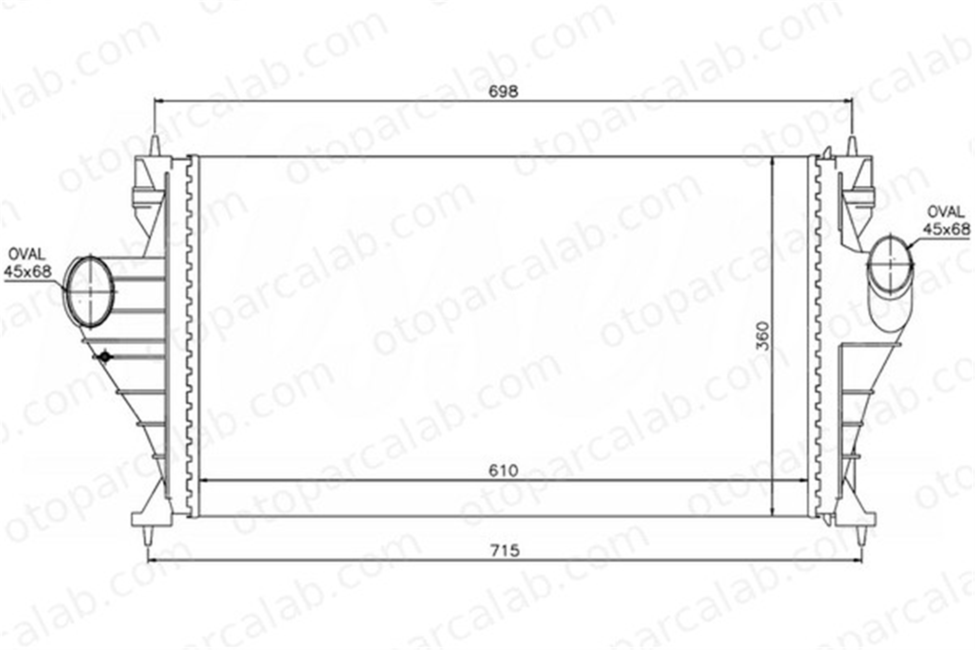 ORIS IPE509034 Turbo Radyatörü ORİS IPE509034 PEUGEOT 406 406 Break 384F0 384F4