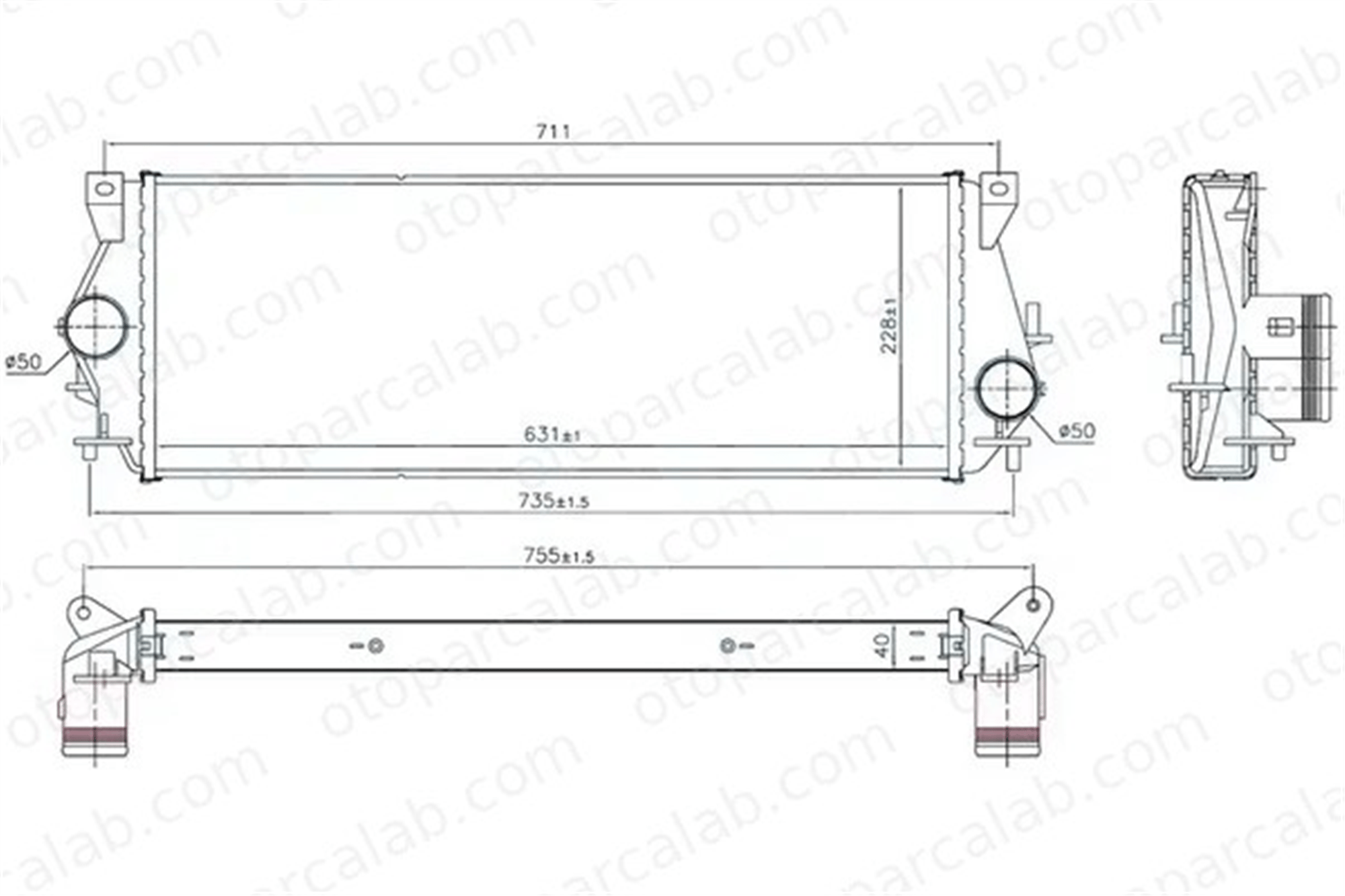 ORIS IRO503040 Turbo Radyatörü ORİS IRO503040 LAND ROVER DISCOVERY II ESR3777 PCM100220