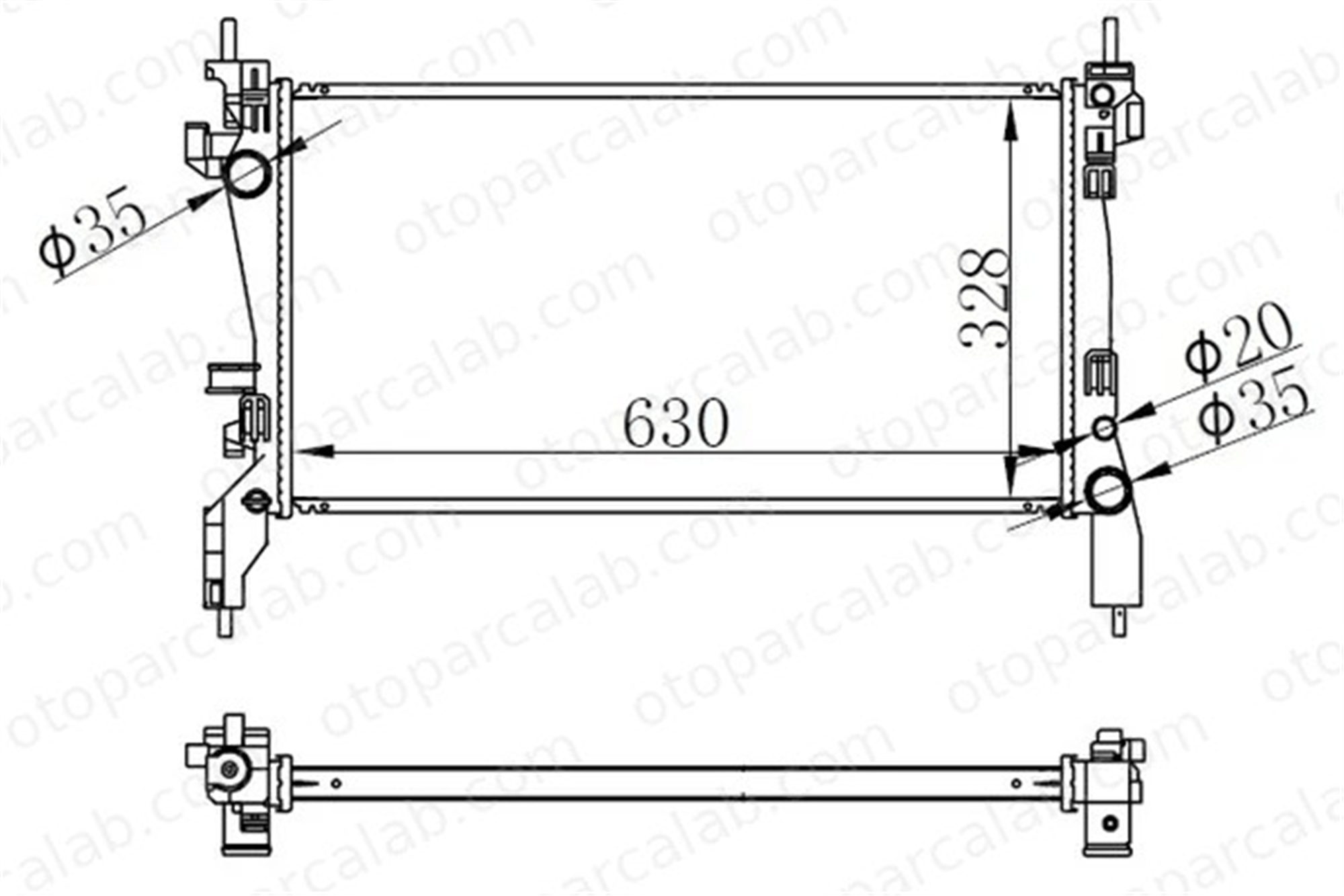 ORIS MFI033034 Su Radyatörü ORİS MFI033034 FIAT FIORINO Kasa/büyük limuzin QUBO 1330V0 1330T9
