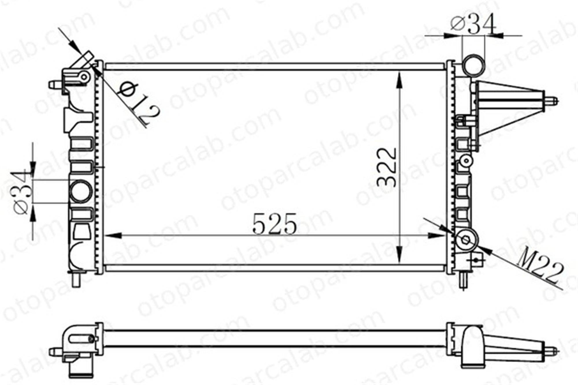 ORIS MOP178034 Su Radyatörü ORİS MOP178034 OPEL VECTRA A VECTRA A Hatchback 1300088 90323474