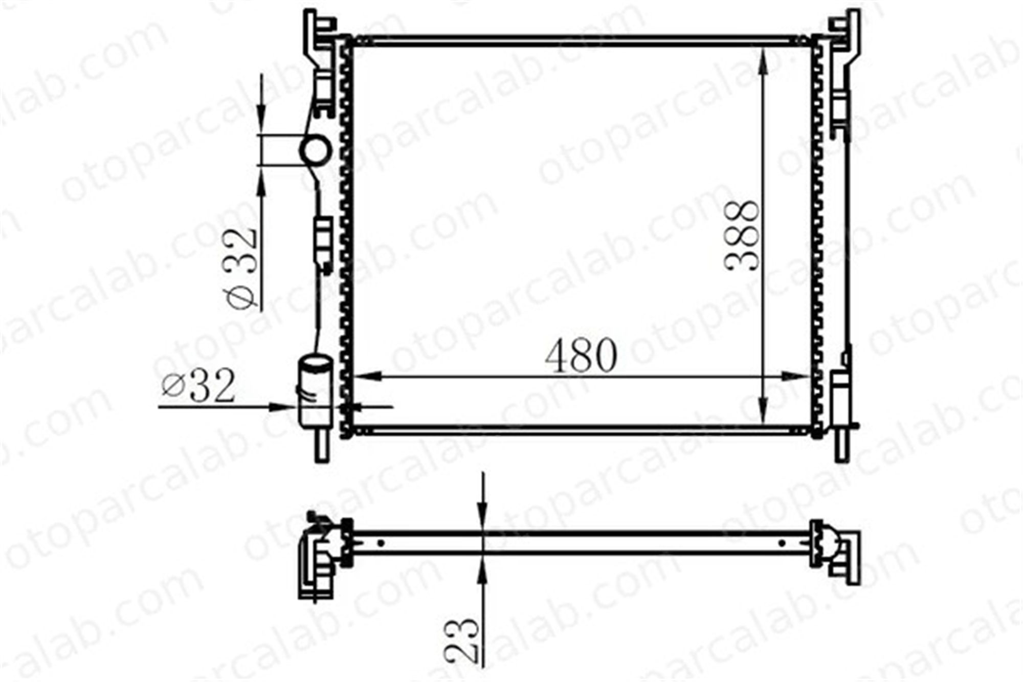 ORIS MRN027023 Su Radyatörü ORİS MRN027023 DACIA LOGAN LOGAN MCV 214100598R 8200582026