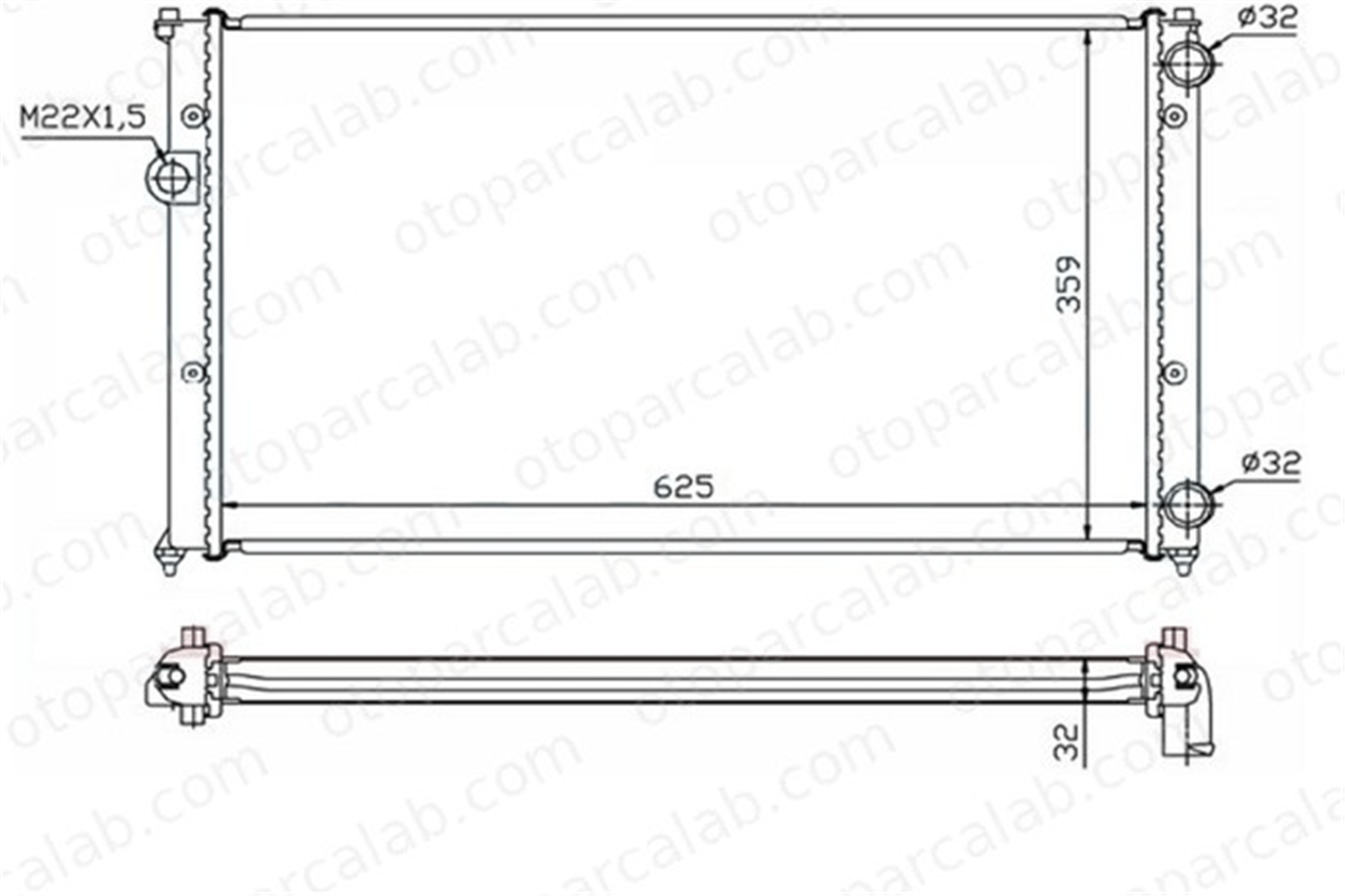 ORIS MVW095034 Su Radyatörü ORİS MVW095034 PEUGEOT PARTNER Kasa/büyük limuzin 308 I 1330G1 1330H6