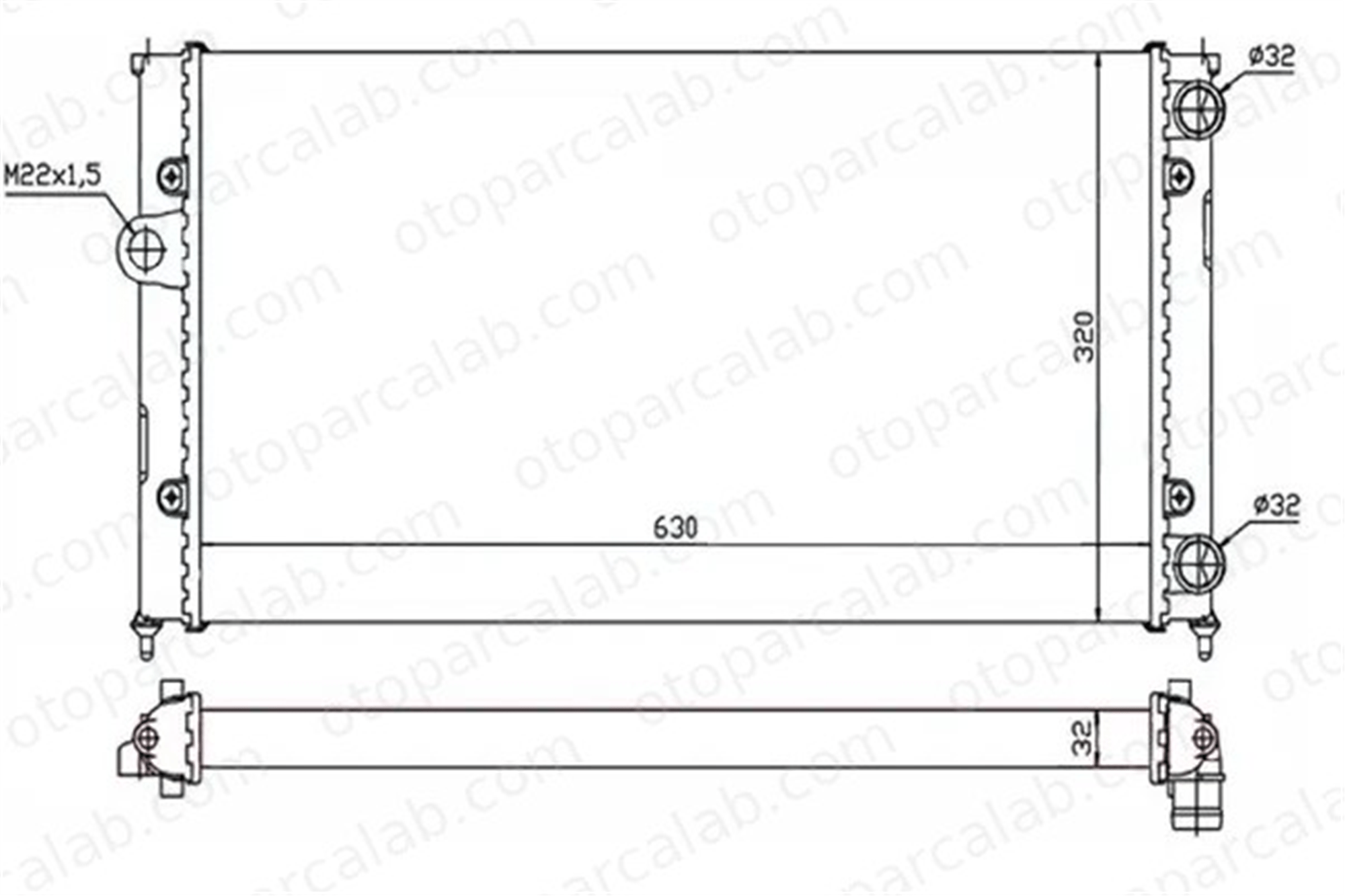ORIS MVW107034 Su Radyatörü ORİS MVW107034 PEUGEOT 308 I PARTNER Kasa/büyük limuzin 1330F5 1330J7