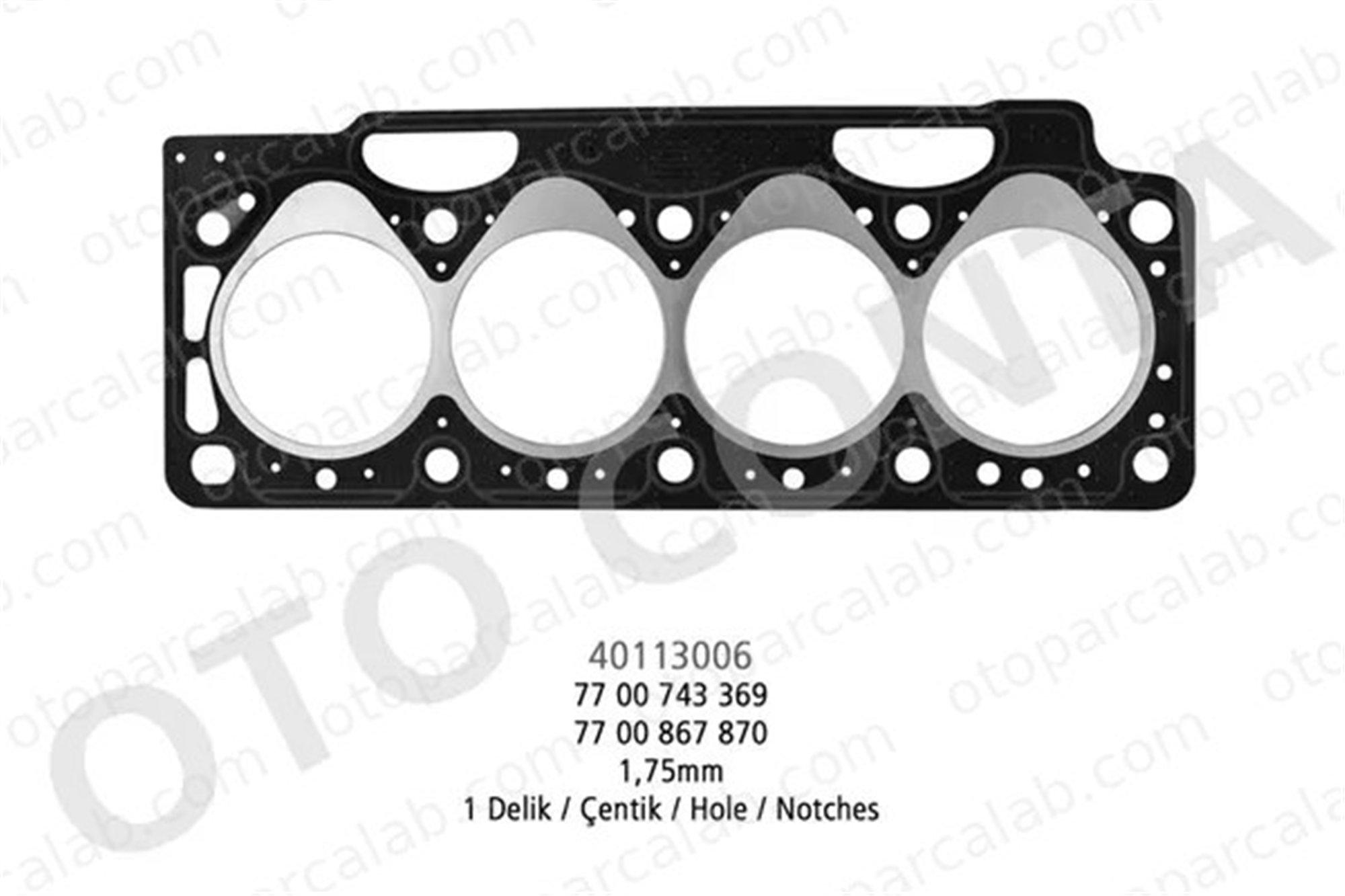 OTOCONTA 40113006 Silindir Kapak Contası RENAULT 19 I CLIO I 7700107818 7700743369
