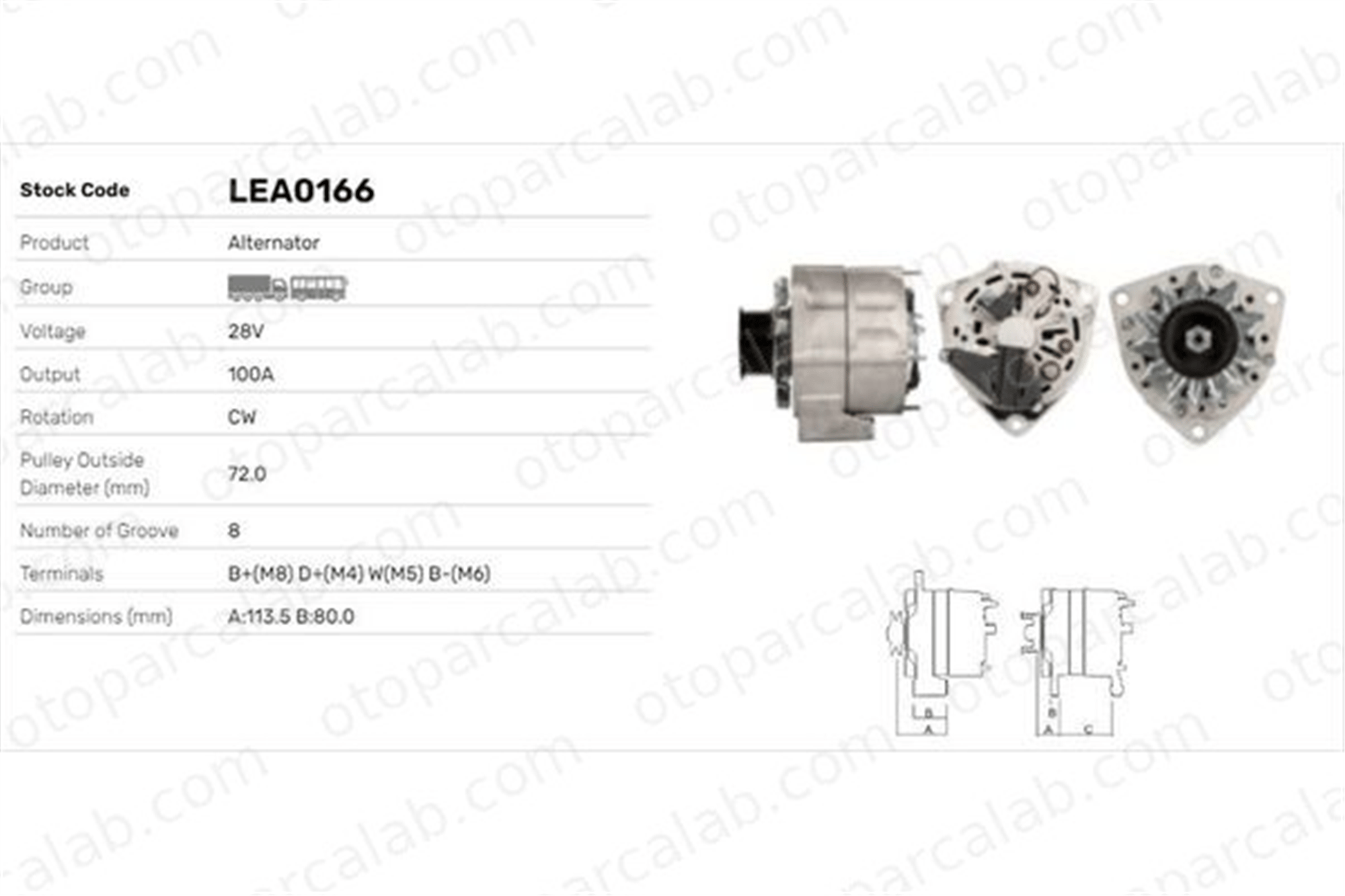 PARS PRS-ALT380 Alternatör MERCEDES-BENZ AROCS ACTROS MP4 / MP5 5716065 120468117
