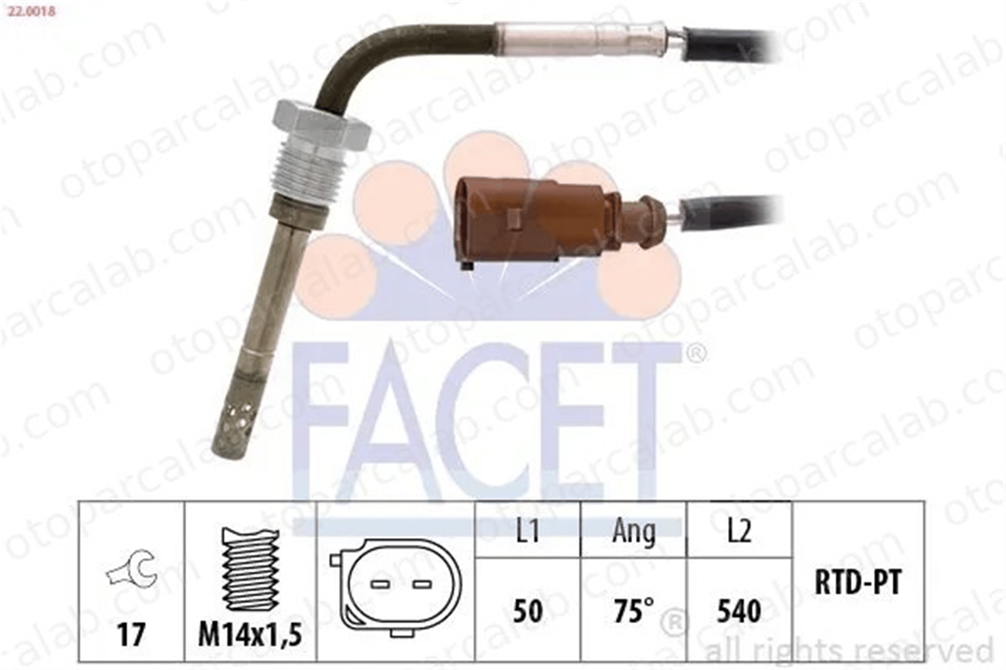 PRO A 294555 Egzoz Sıcaklık Sensörü PRO-A 294555 SKODA FABIA II FABIA II Combi 3P906088C 3P906088E