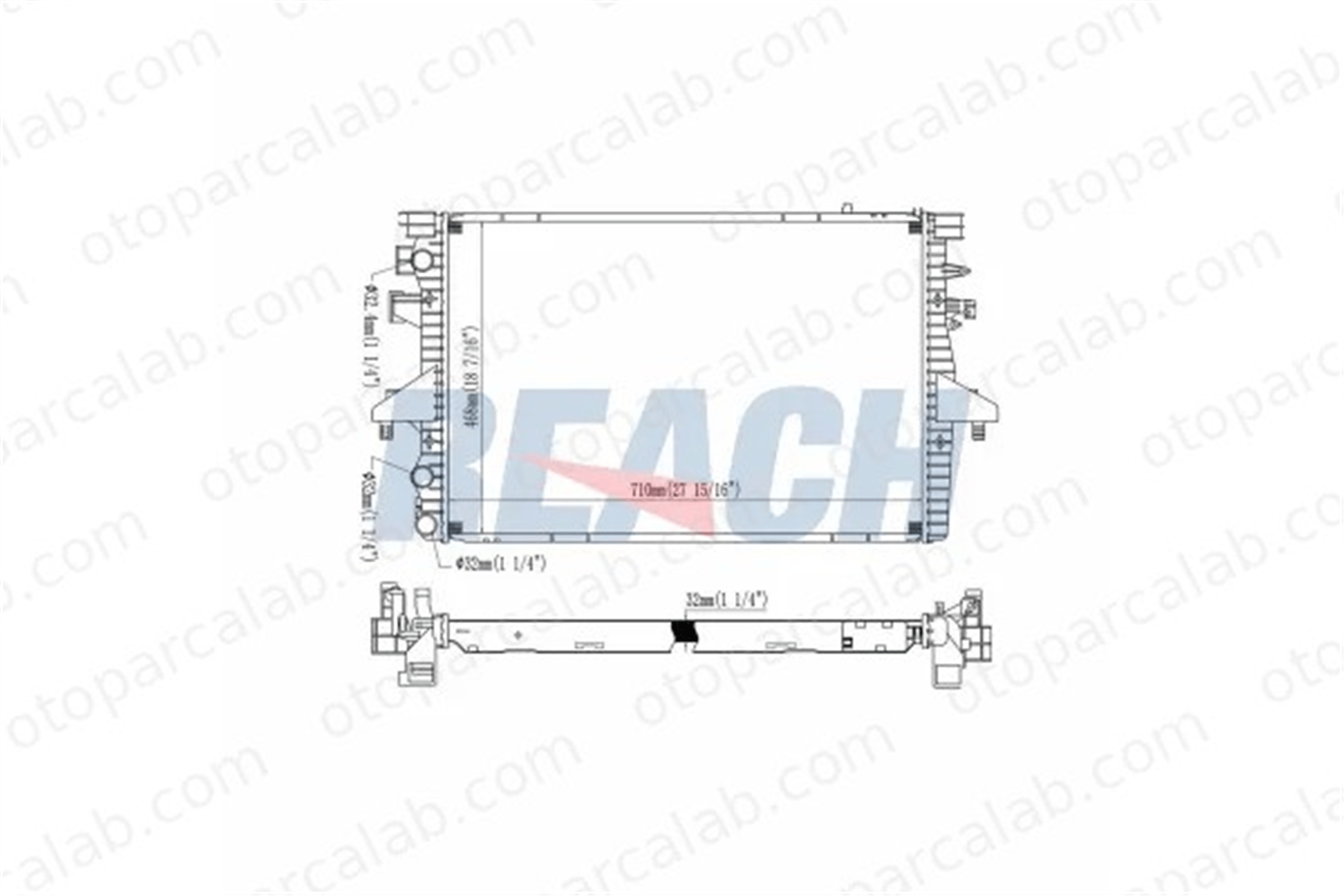 PSA ORJINAL 1330N5 Su Radyatörü VW MULTIVAN T5 TRANSPORTER T5 Minibüs/Otobüs 7H0121253F 7H0121253H