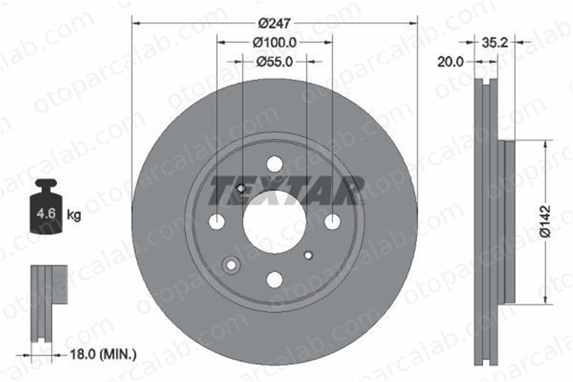 PSA ORJINAL 1630633180 Fren Disk Ayna Ön Sağ ve Sol TOYOTA AYGO CITROËN C1 II 1630633180 1618862380