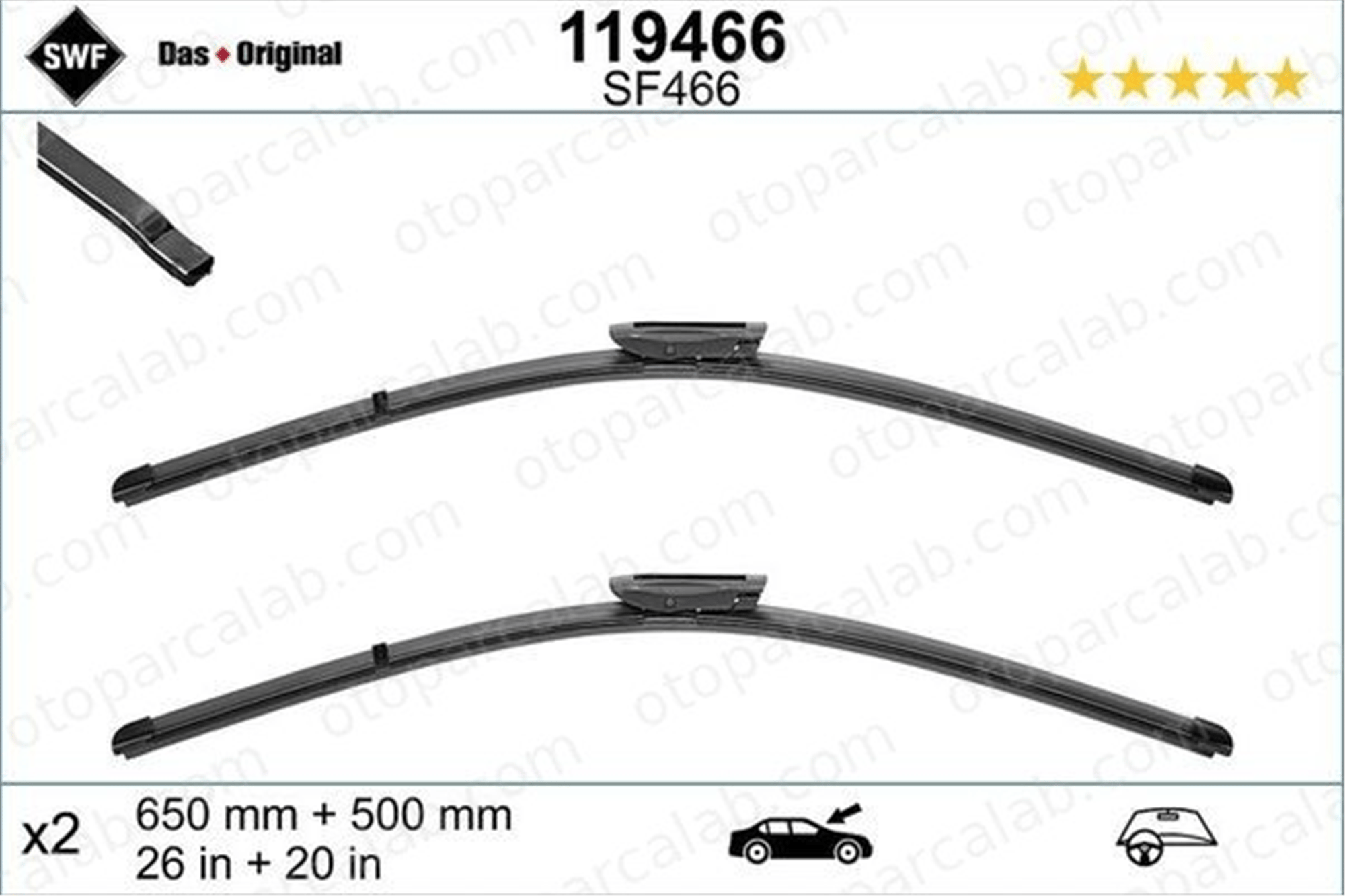 PSA ORJINAL 1656304680 Silecek Süpürgesi Ön Muz Tip CITROËN SPACETOURER Minibüs/Otobüs JUMPY Panelvan/Van 1656304680 1615627380