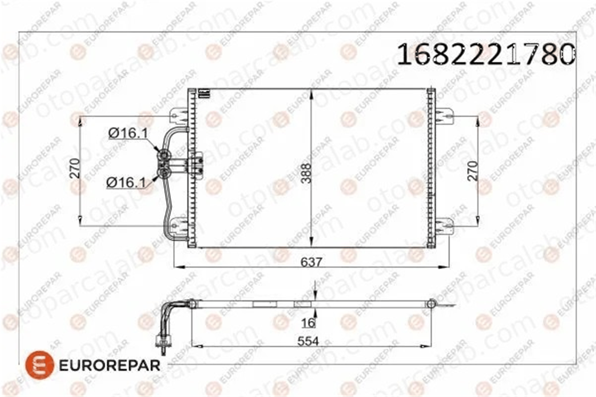 PSA ORJINAL 1682221780 Klima Radyatörü RENAULT MEGANE I Classic MEGANE I 1682221780 7700425843