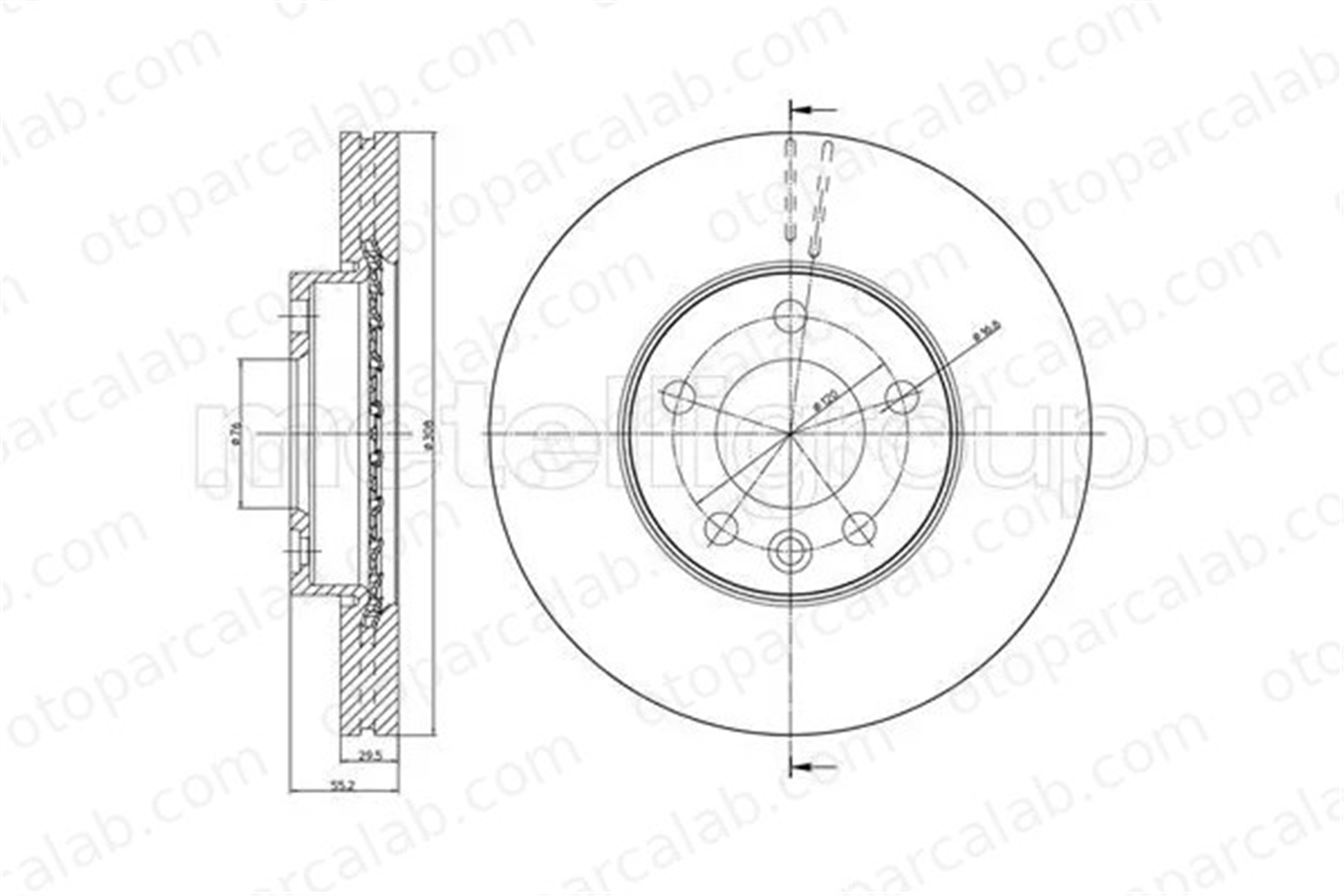 PSA ORJINAL 2307.73 Fren Disk Ayna Ön Sağ ve Sol VW TRANSPORTER T5 Minibüs/Otobüs TRANSPORTER T5 Panelvan/Van 230773 7H0615301D
