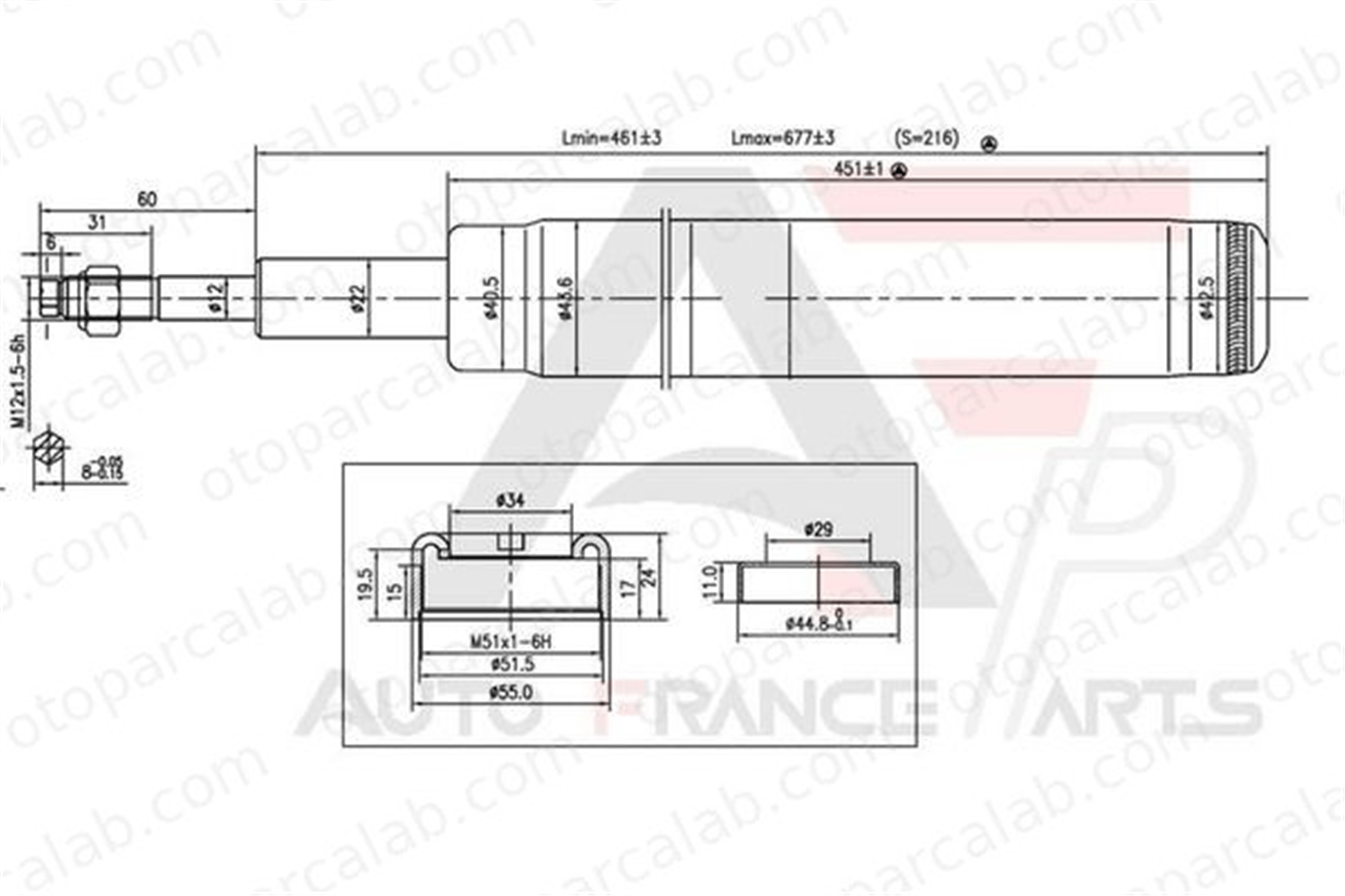 PSA ORJINAL 5202.59 Amortisör Ön Sağ veya Sol PEUGEOT 505 505 Break 520259 520264