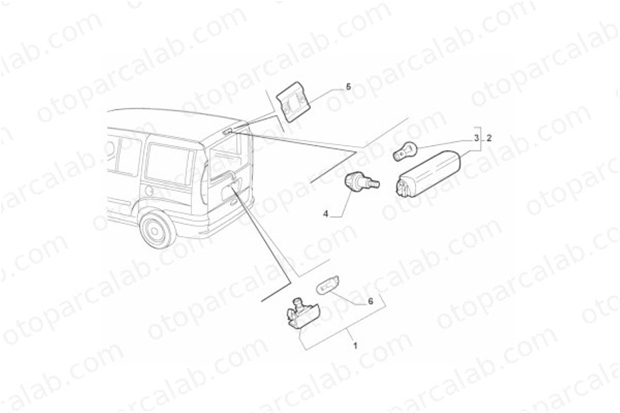 PSA ORJINAL 6340H0 Plaka Lambası CITROËN NEMO Kasa/büyük limuzin NEMO MPV 6340H0