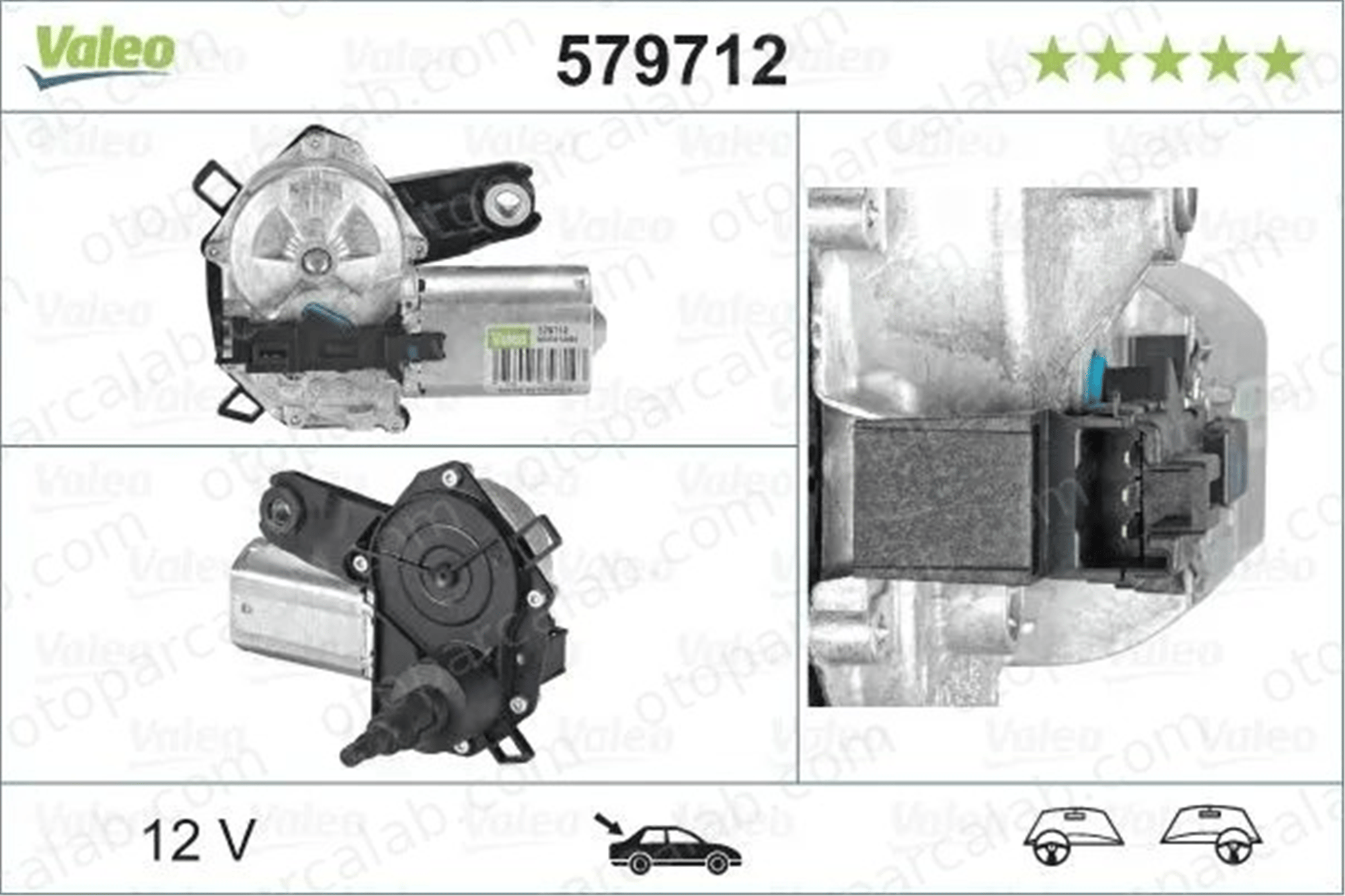 PSA ORJINAL 6405T2 Silecek Mekanizma Motoru Arka CITROËN C1 TOYOTA AYGO 6405T2